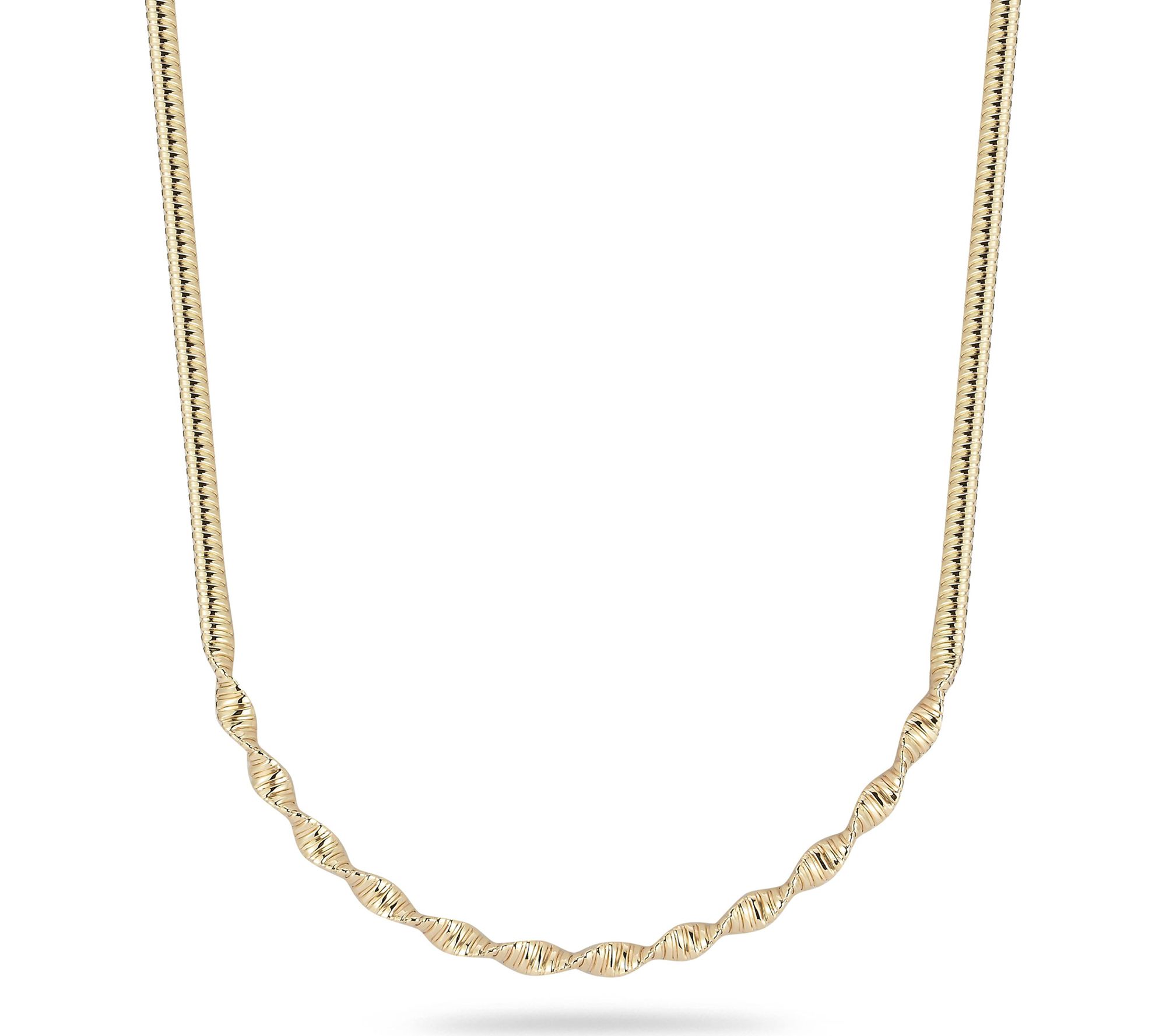 Italian Gold Twist Tubogas Chain Necklace, 14K