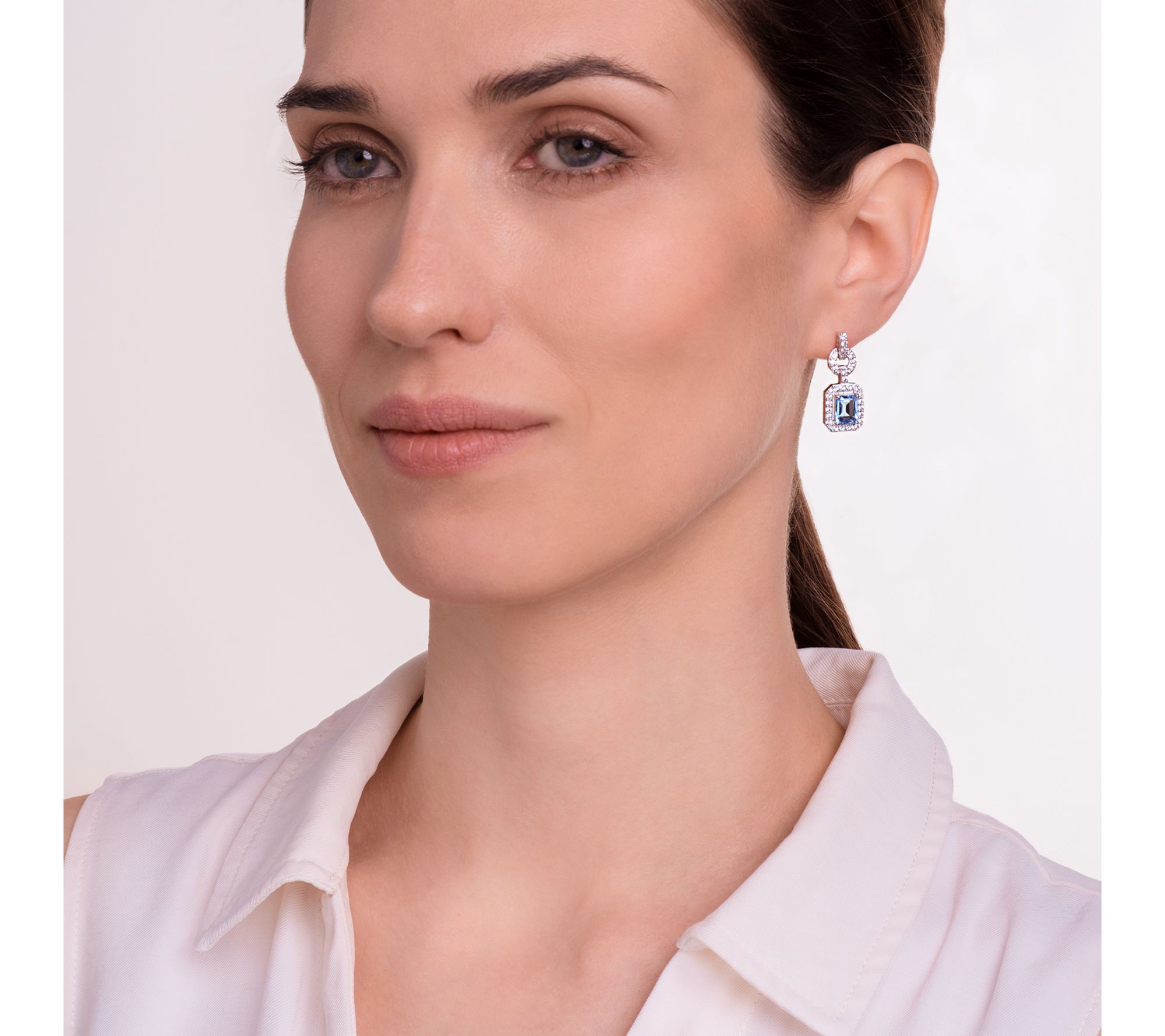 Affinity Gems Blue Topaz Dangle Earrings, Sterling Silver