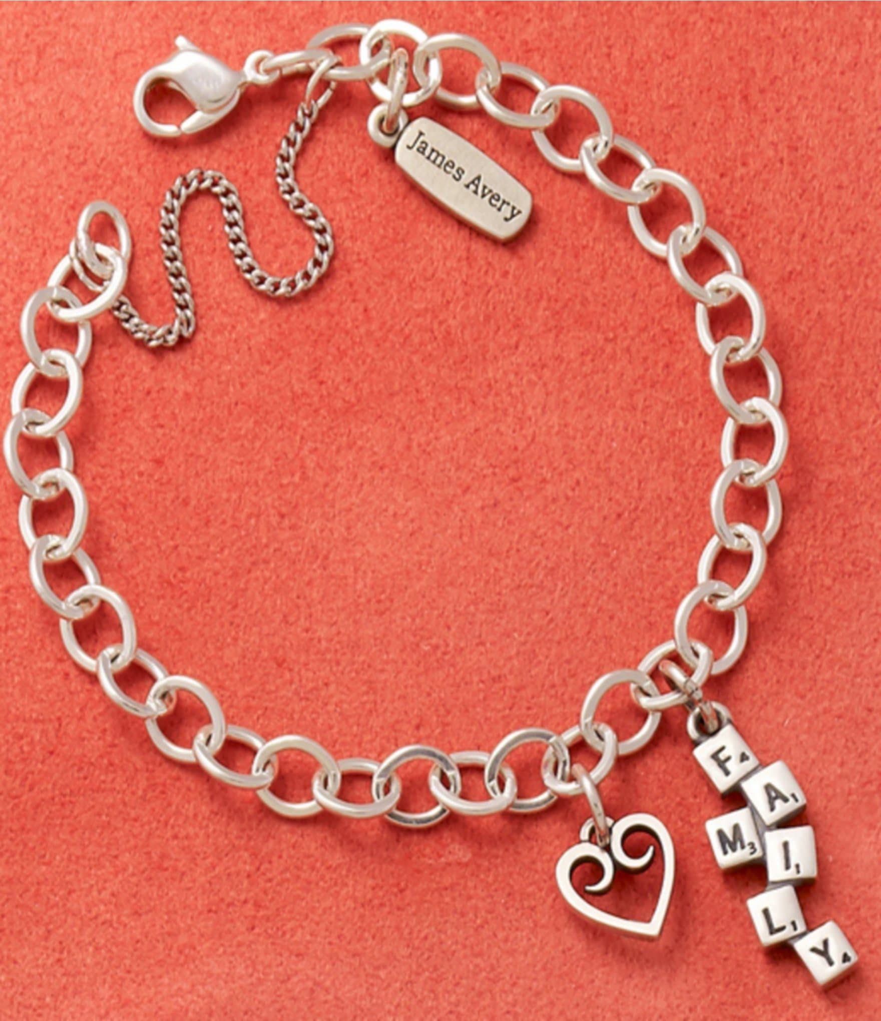 James Avery Forged Sterling Silver Link Charm Bracelet - S