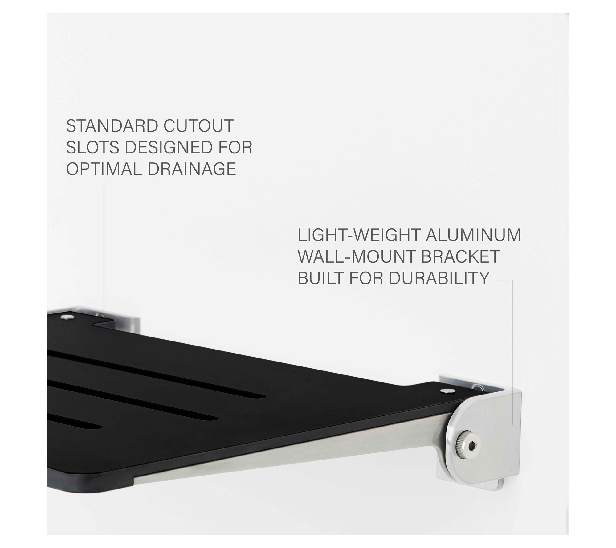 Seachrome SlimLine Folding Wall Mount Shower Bench Seat 18