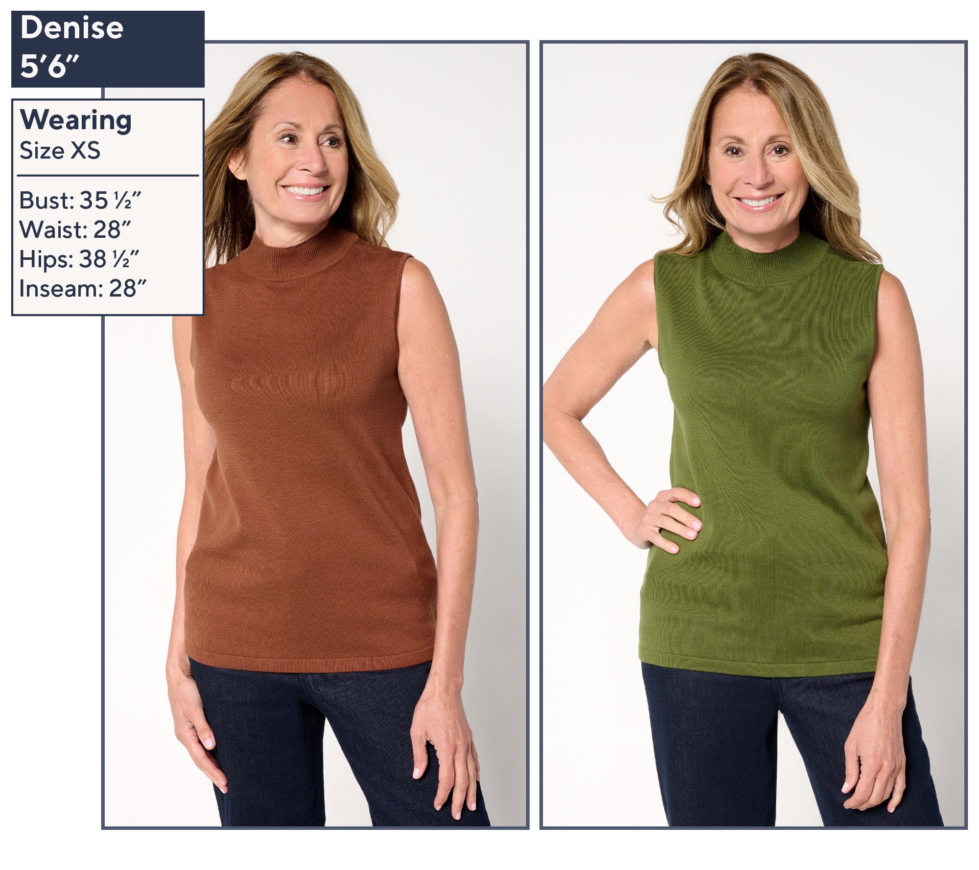 Joan Rivers Wardrobe Builders 2-Pack Mock Neck Sleeveless Swtr