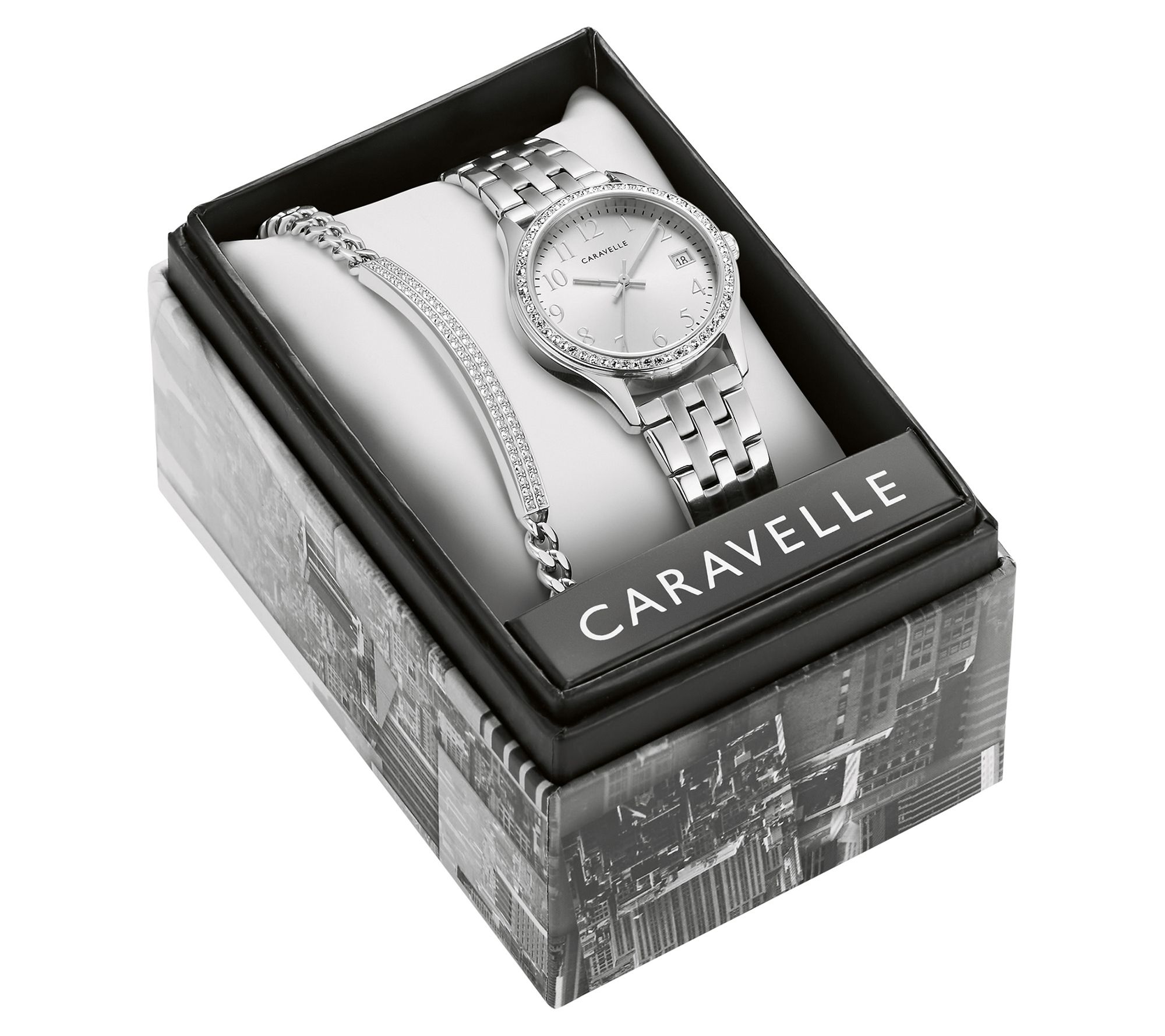 Caravelle by Bulova Women's Stainless Watch & Bracelet Set