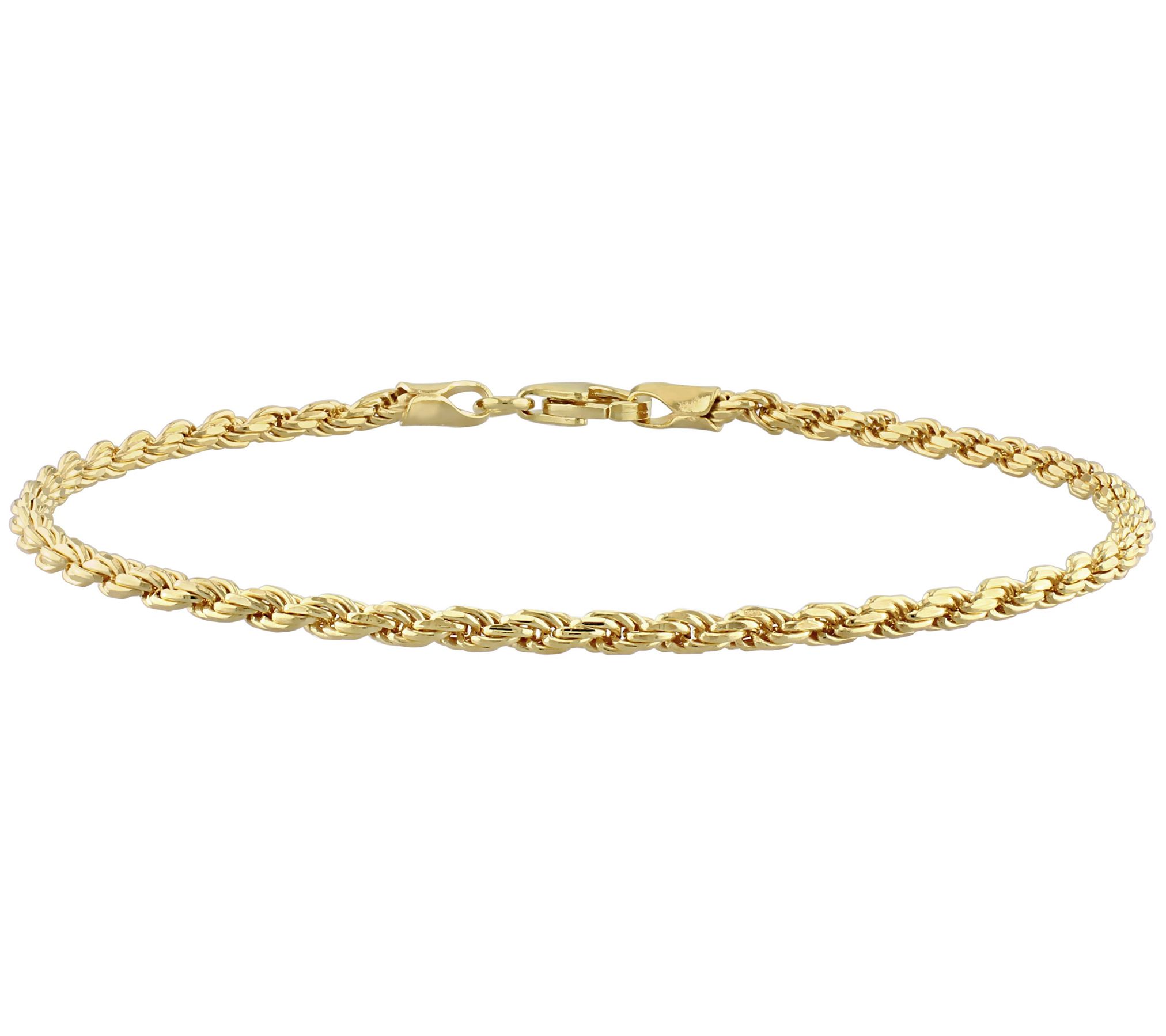 18K Gold-Plated 2mm Rope Chain Bracelet