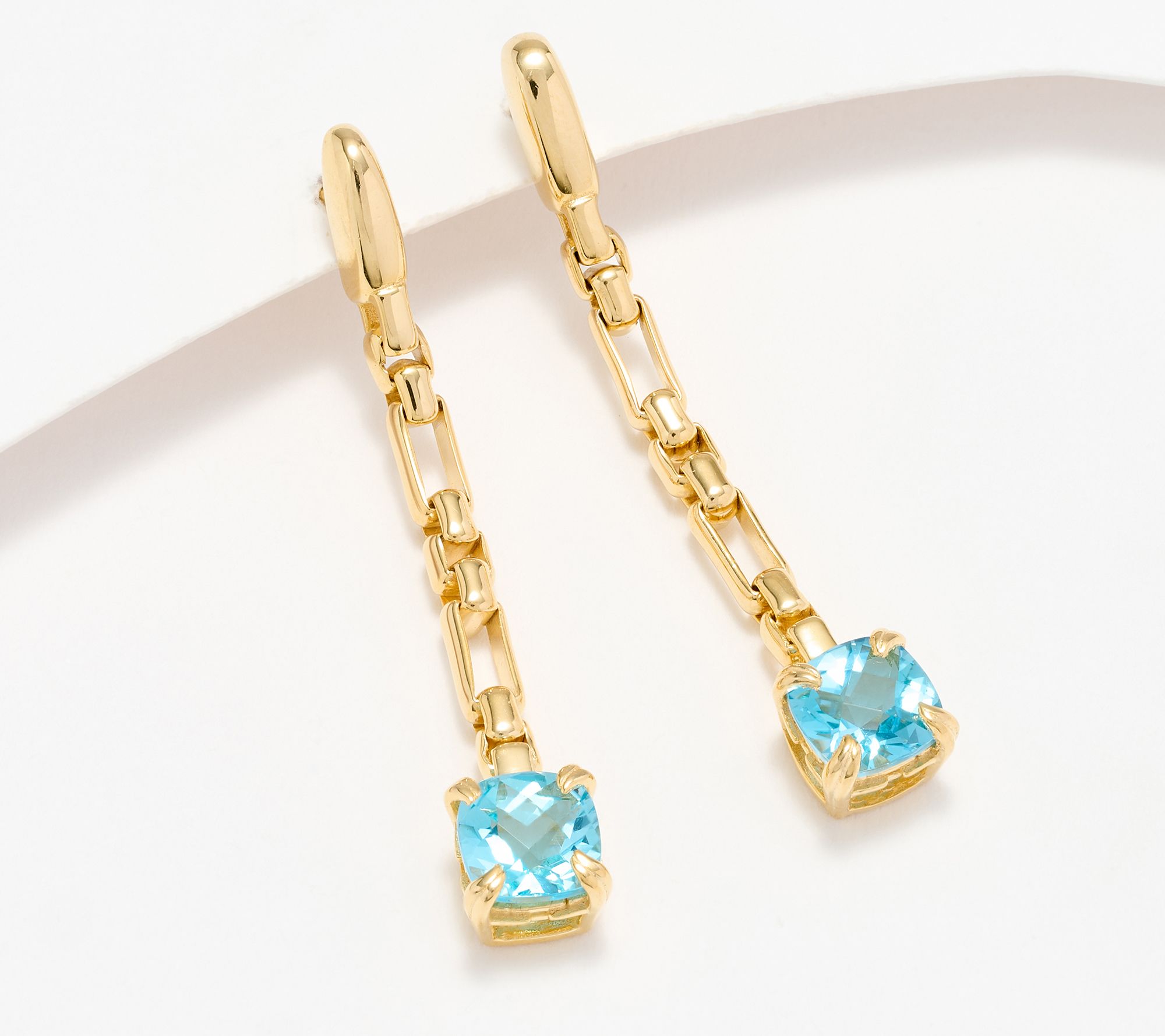 Christian James by Scott Grimes 14K Gold Clad Gemstone Drop Earrings