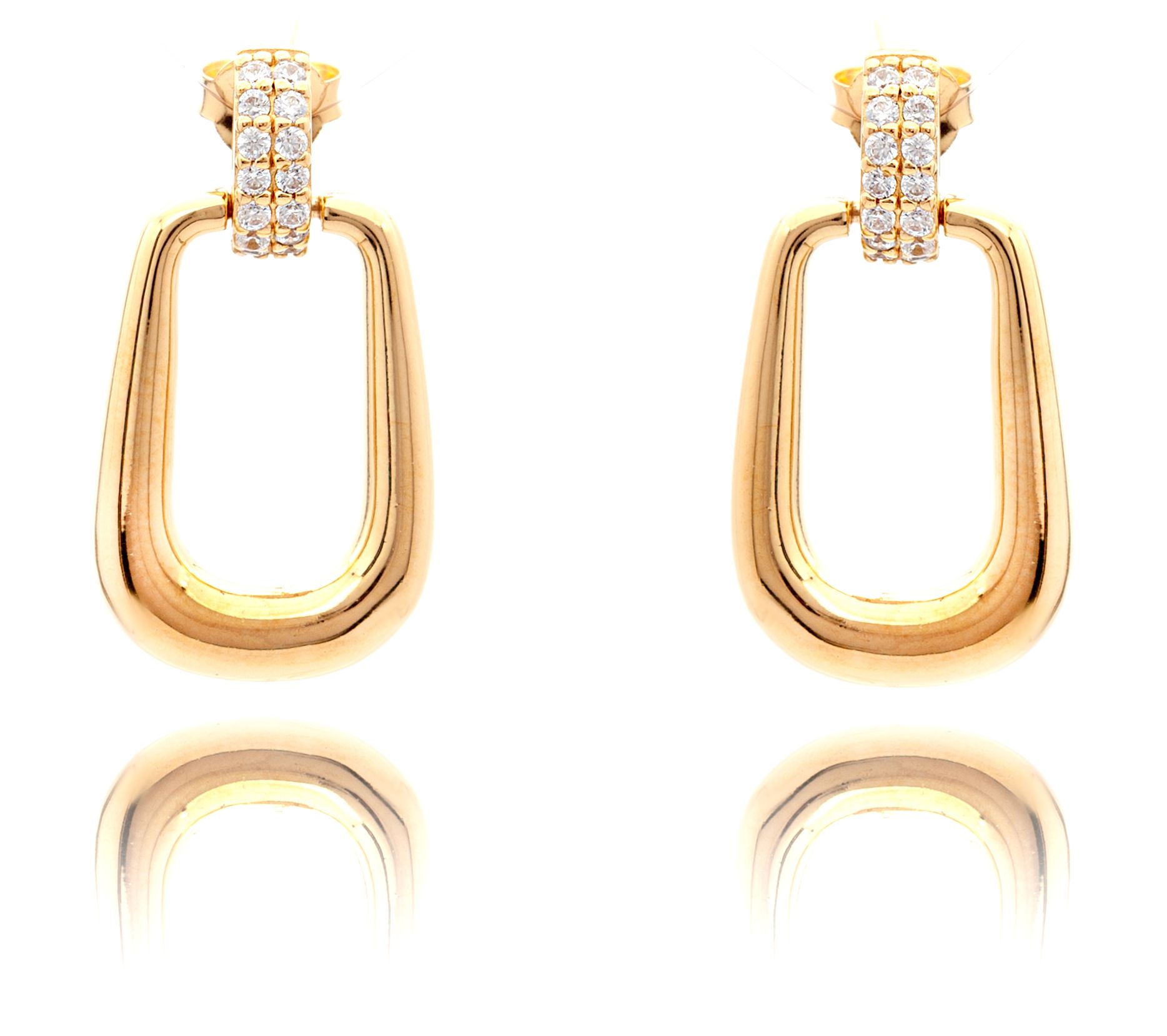 Diamonique Front Facing Hoop Earrings, SterlingSilver