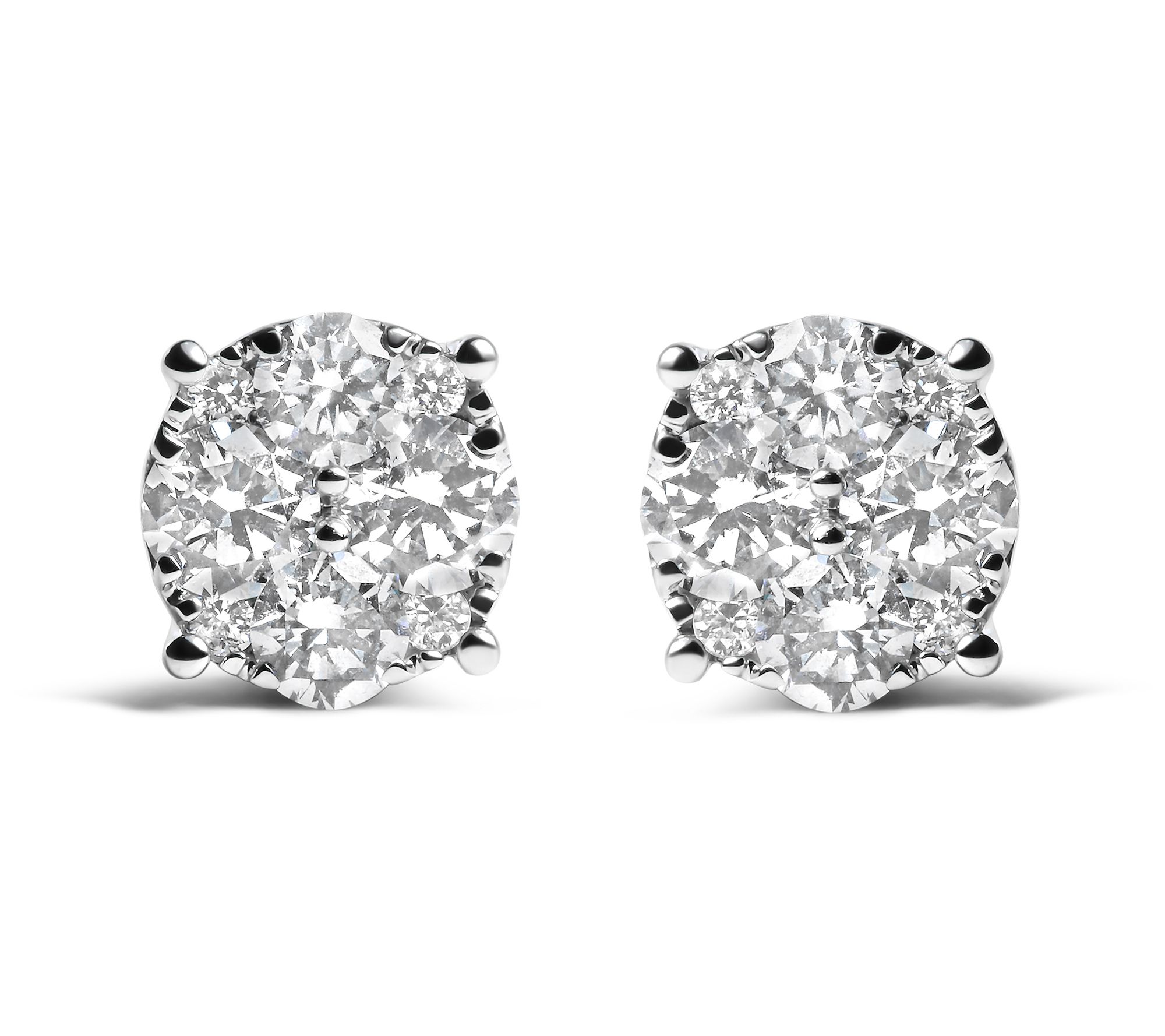 Haus of Brilliance Lab-Grown Diamond Cluster Earrings, 14K