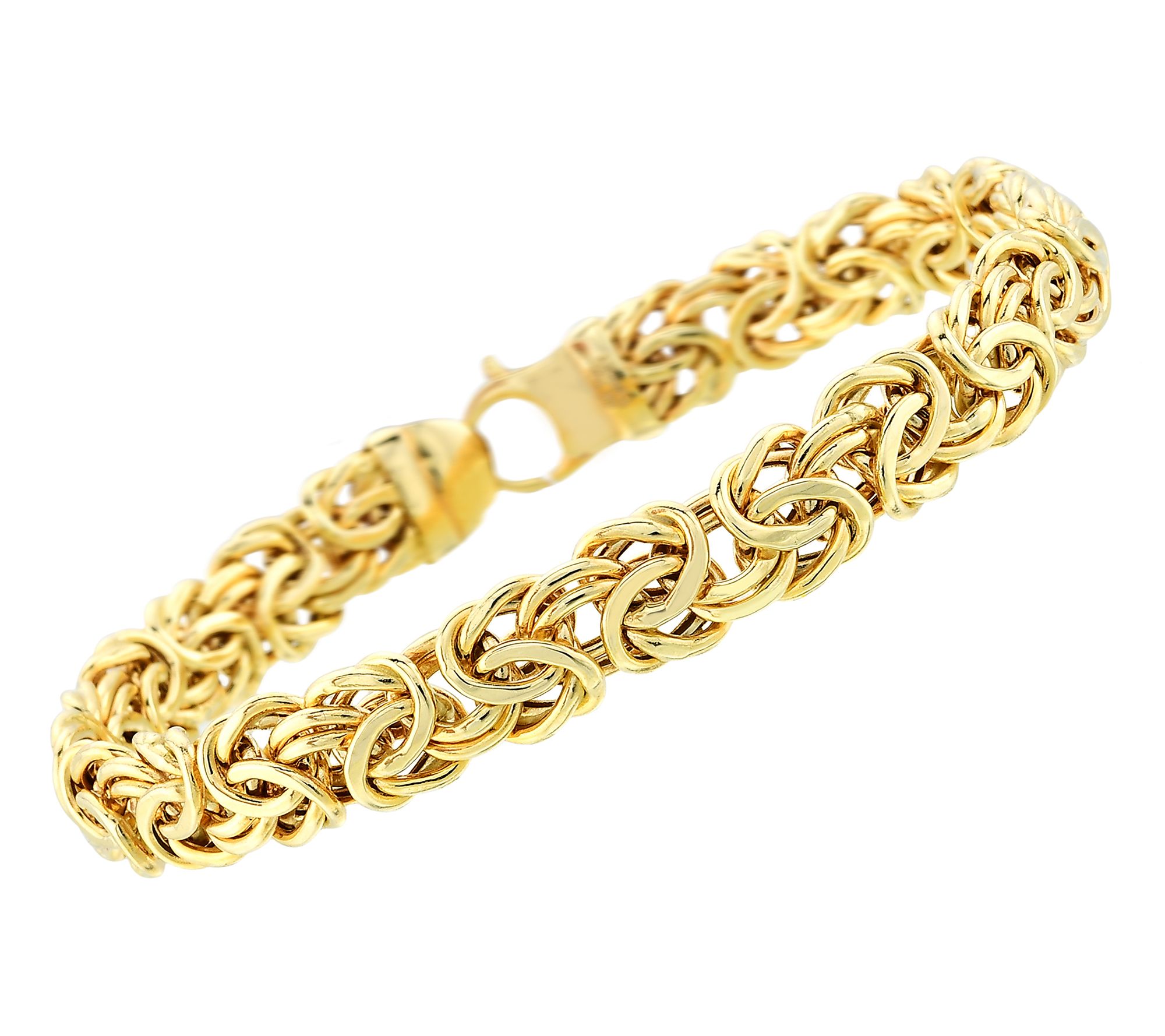 Adorna 14K Gold 8mm Domed Byzantine Chain 8