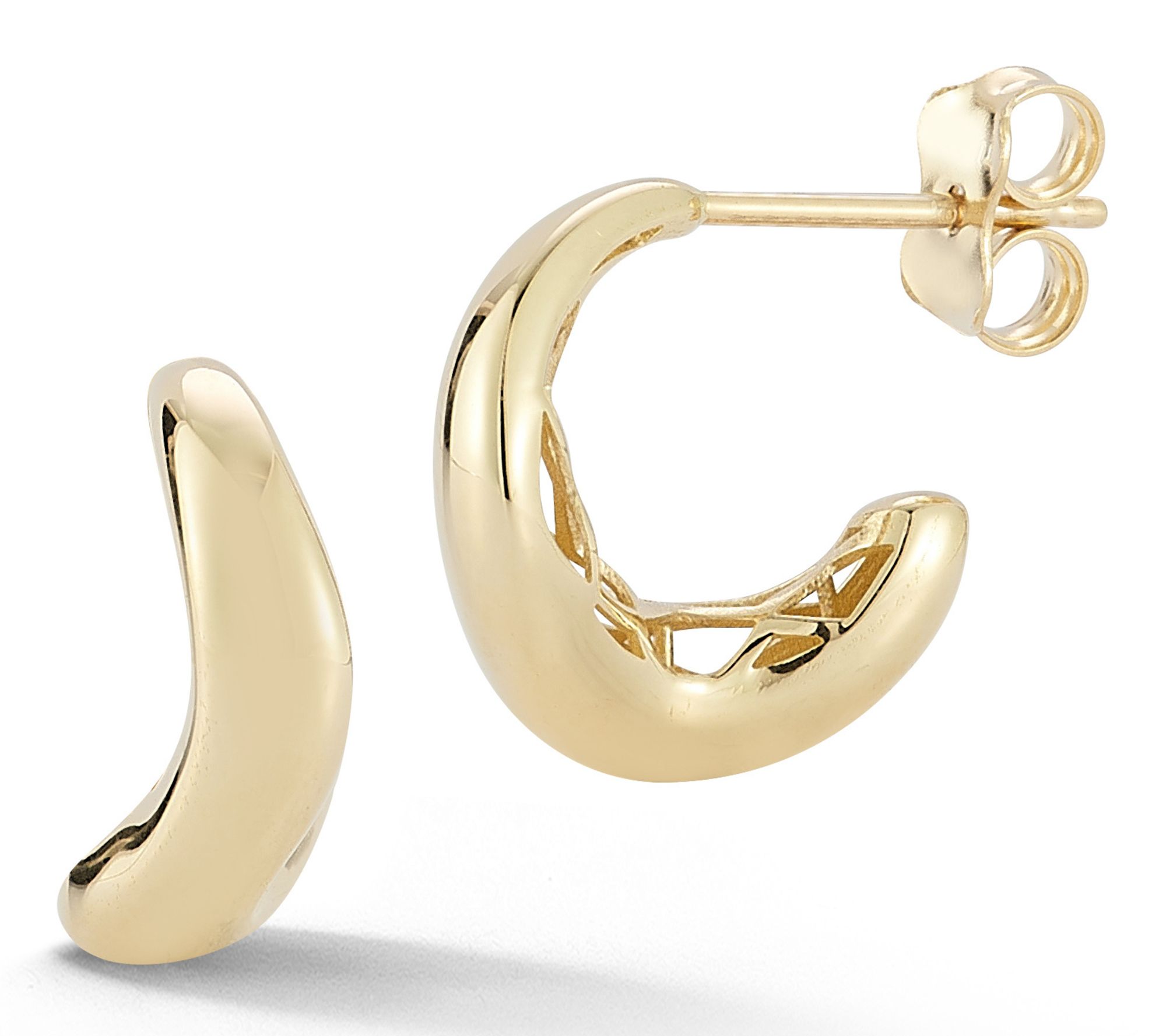 Luminosa Gold Wavy Hoop Earrings, 14K