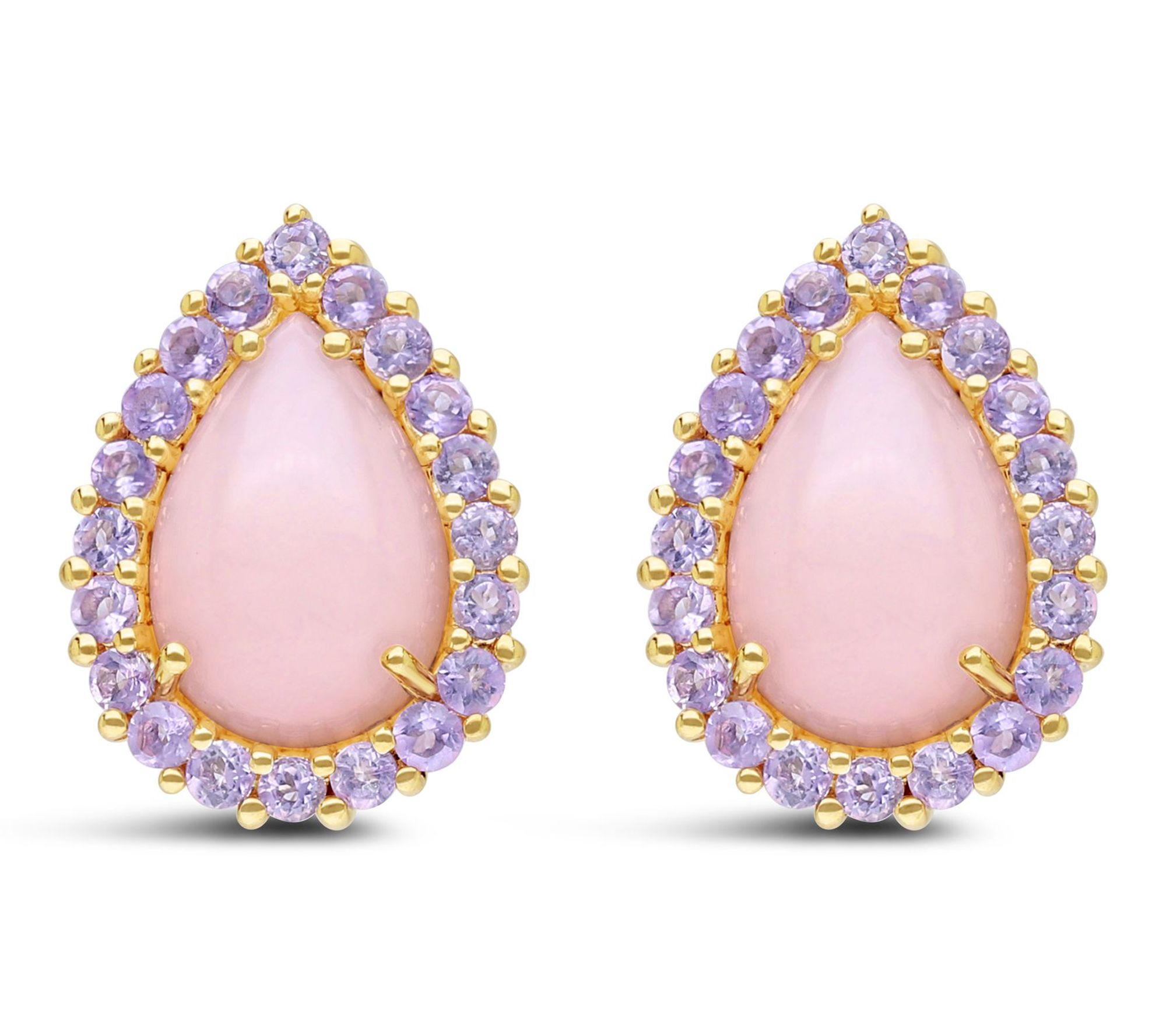 Ariva Sterling Pink Opal & Pink Amethyst Delphine Earrings