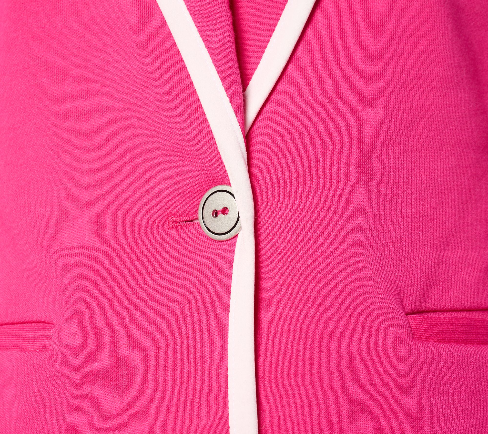 Susan Graver Weekend Marina Knit Bracelet Sleeve Tipped Blazer