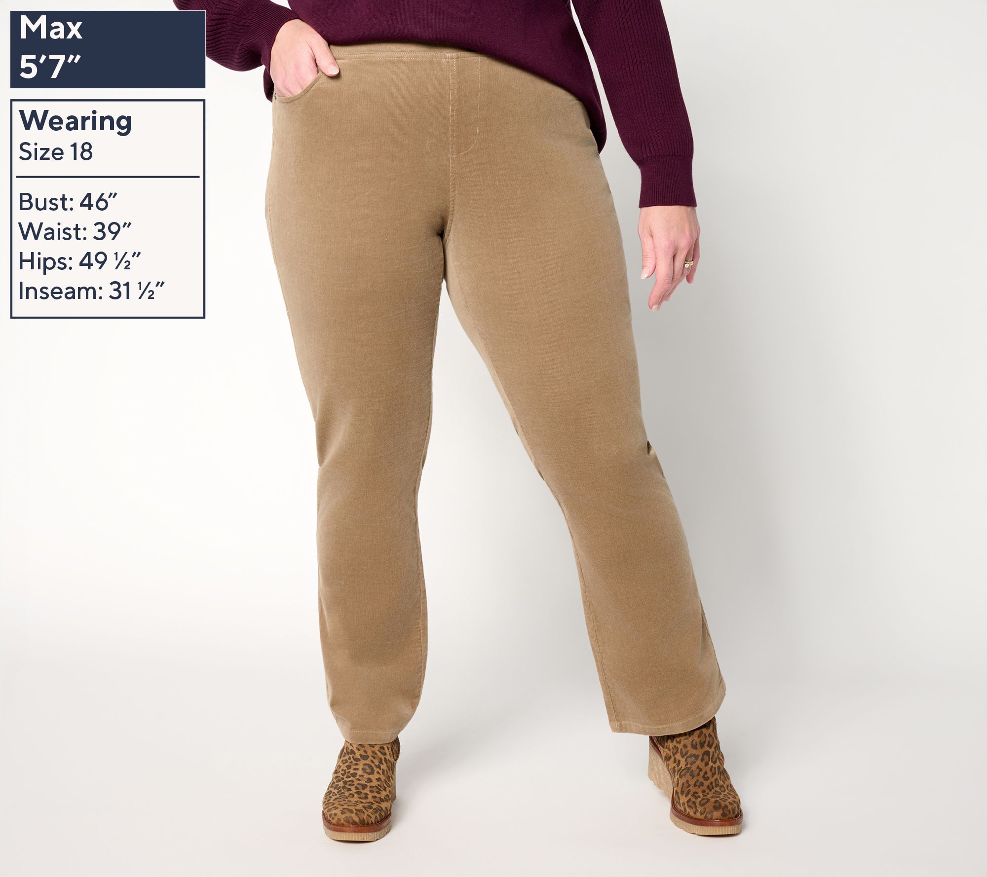 Belle by Kim Gravel Regular TripleLuxe Corduroy Boot Cut Pant