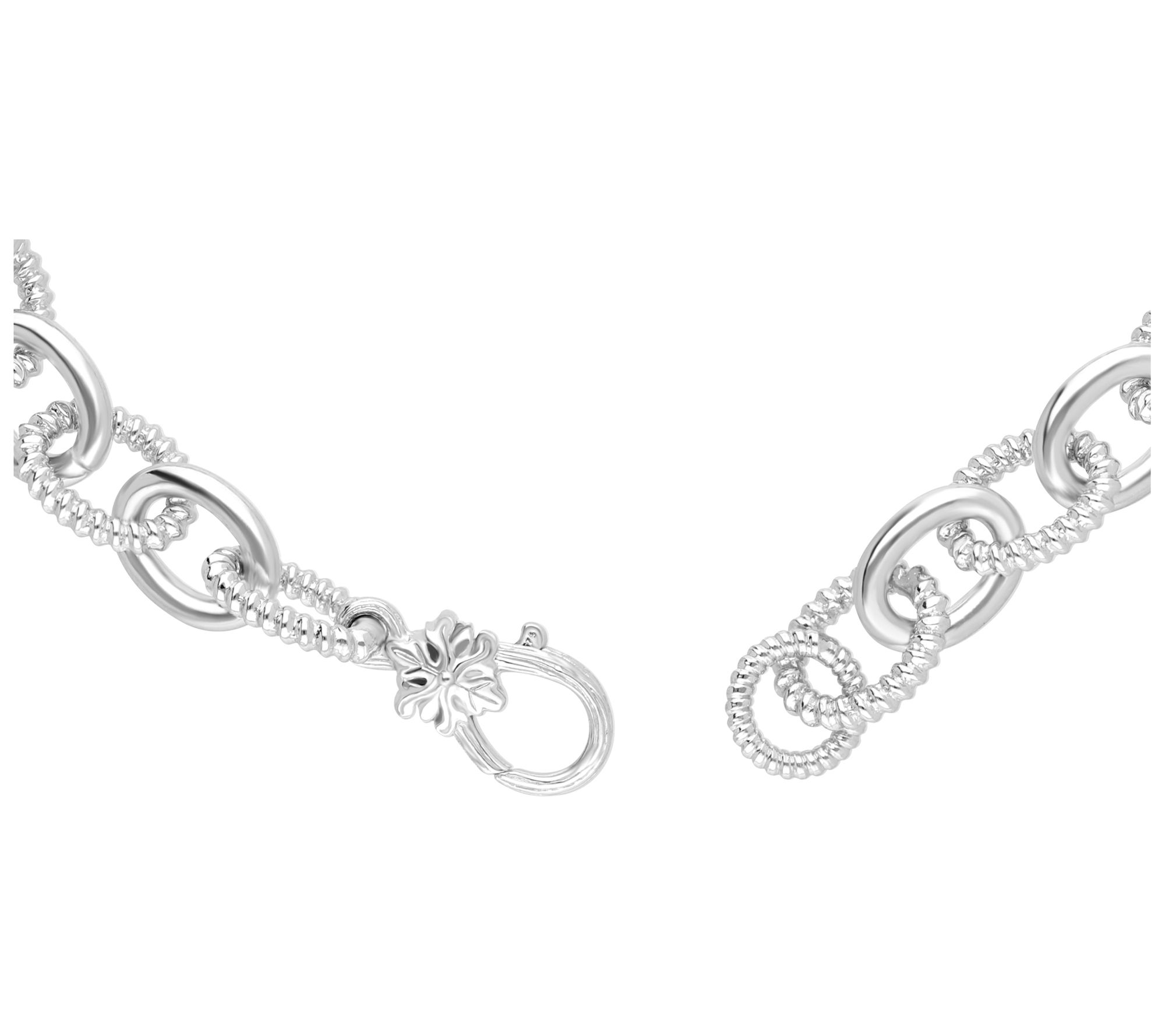 Ariva Sterling Silver Oval Link Bracelet