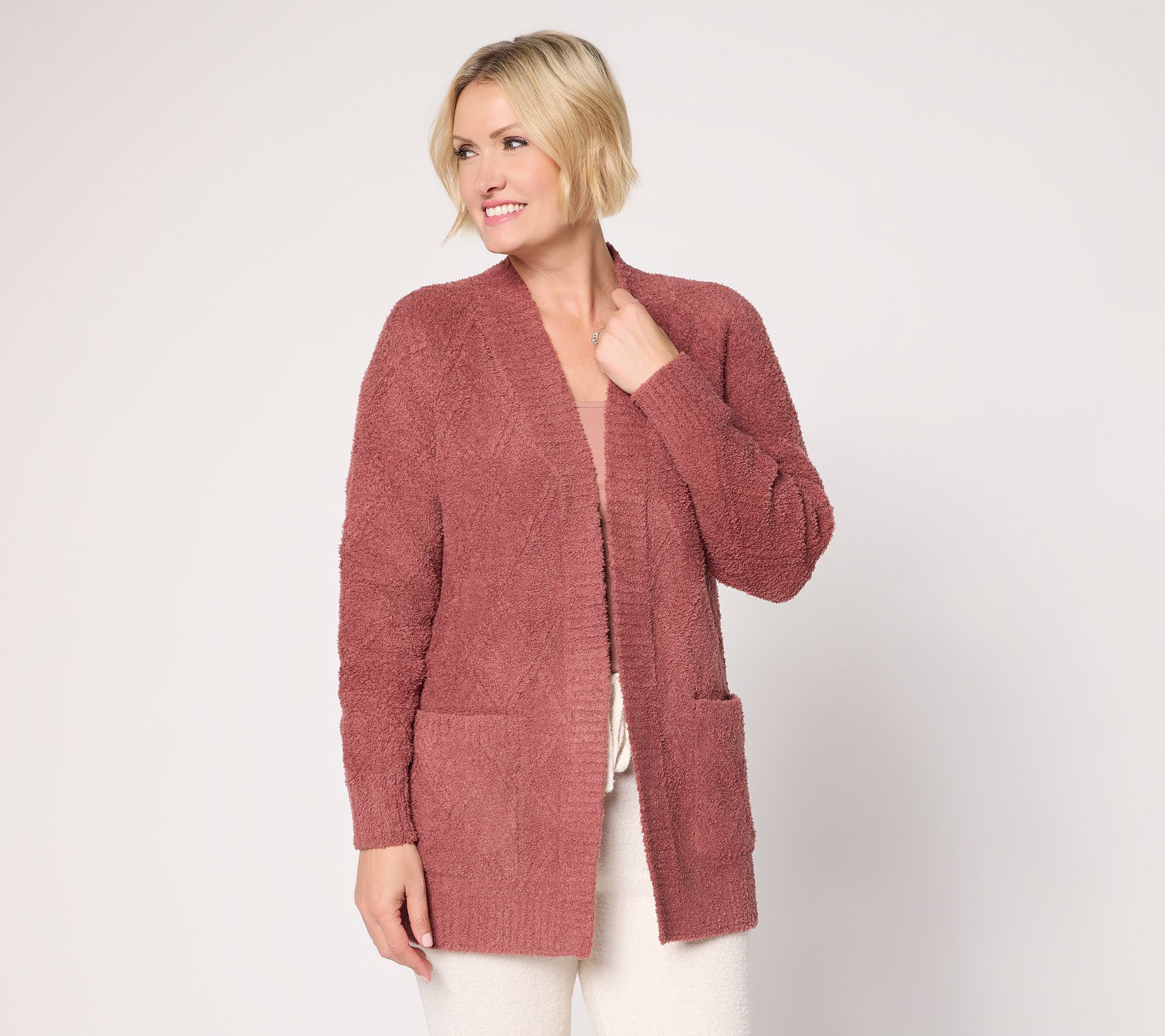 Barefoot Dreams CozyChic Diamond Cable Cardigan