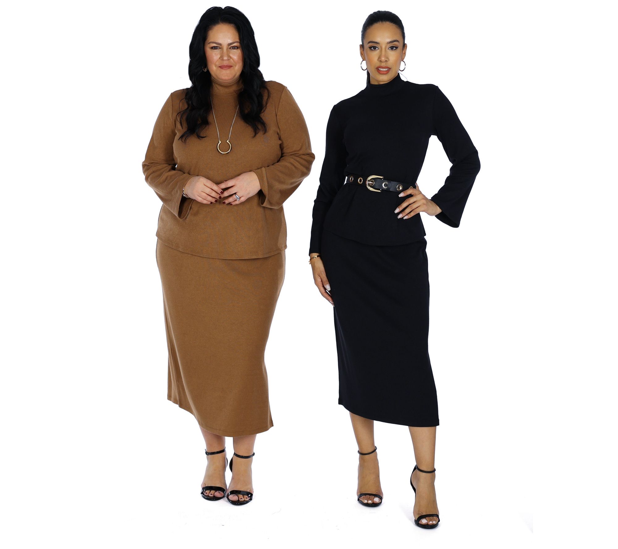 Dennis Basso Luxe Mock Neck Sweater with Bell Sleeves