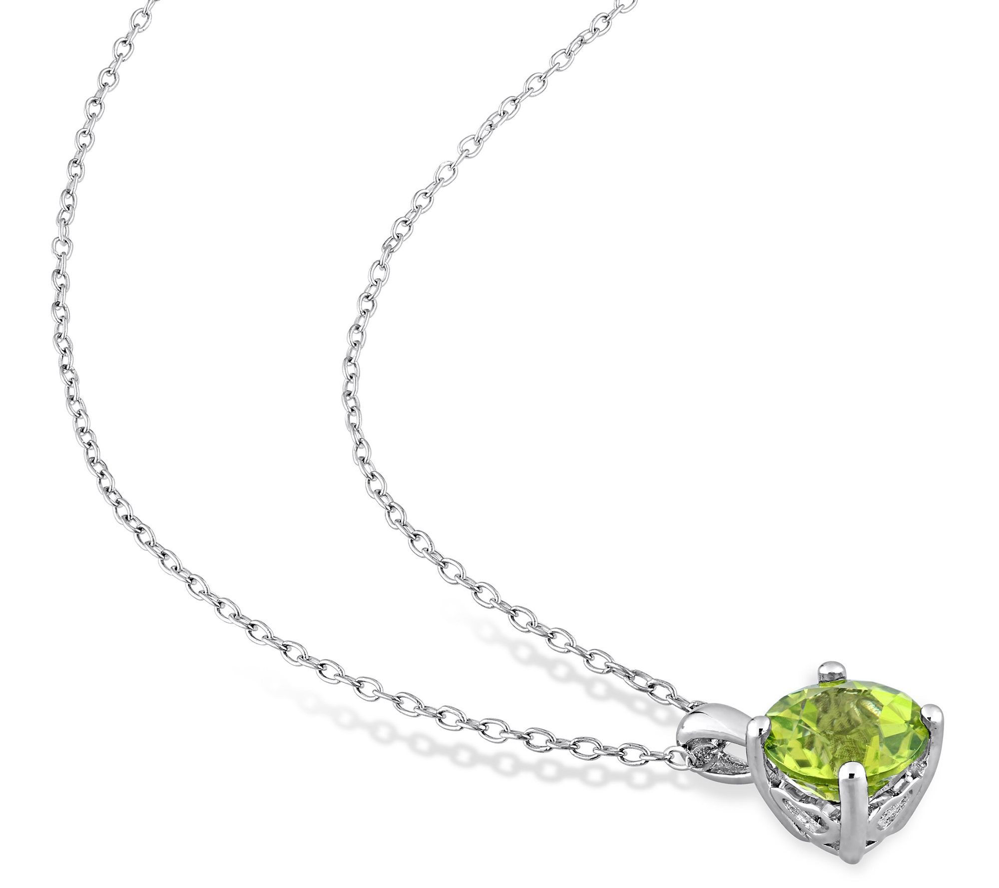 Affiniity Gems Peridot Earrings & Necklace Set, Sterling