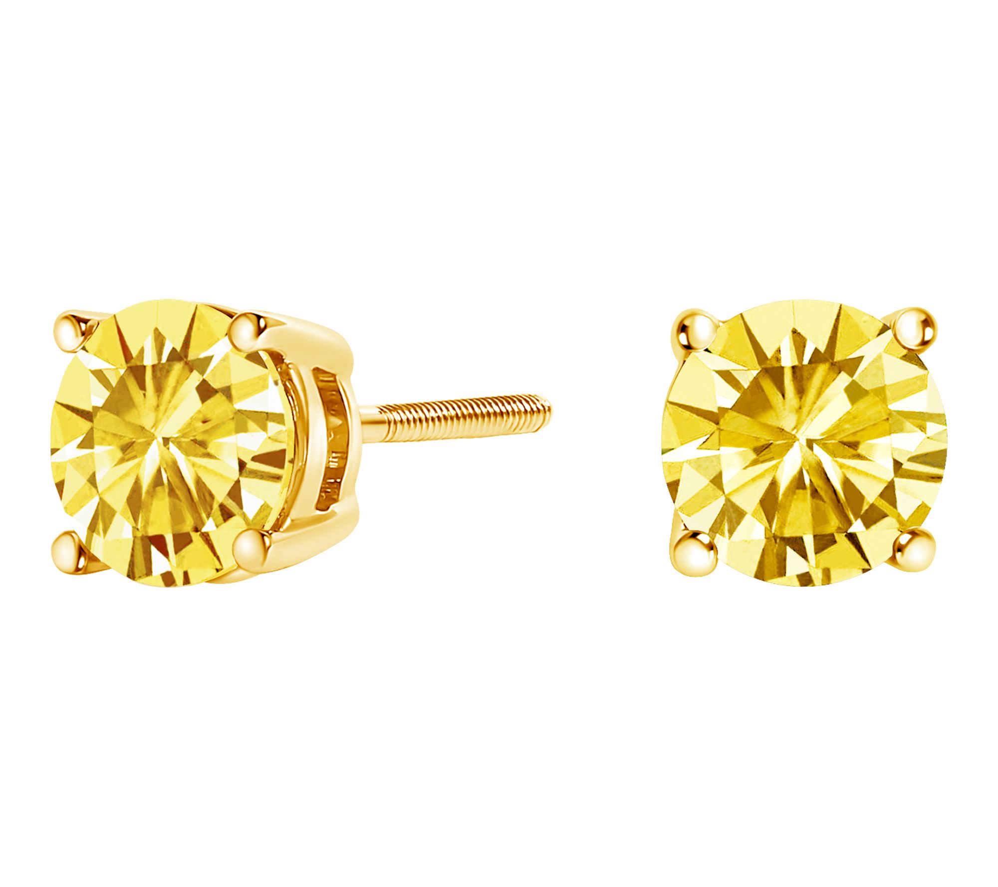 Haus of Brilliance 2.00 cttw Yellow Lab Grown Earrings, 14K