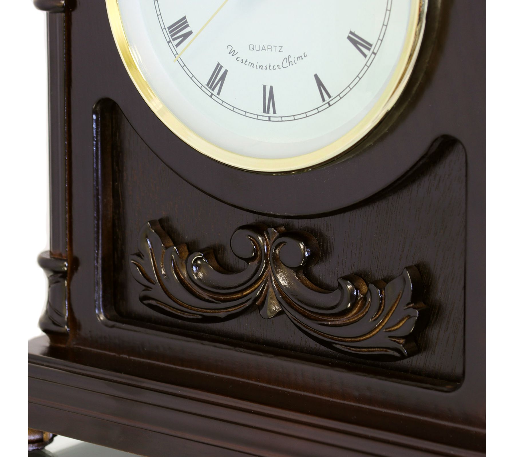 Bedford Clock Collection Wood Mantel Clock withChimes