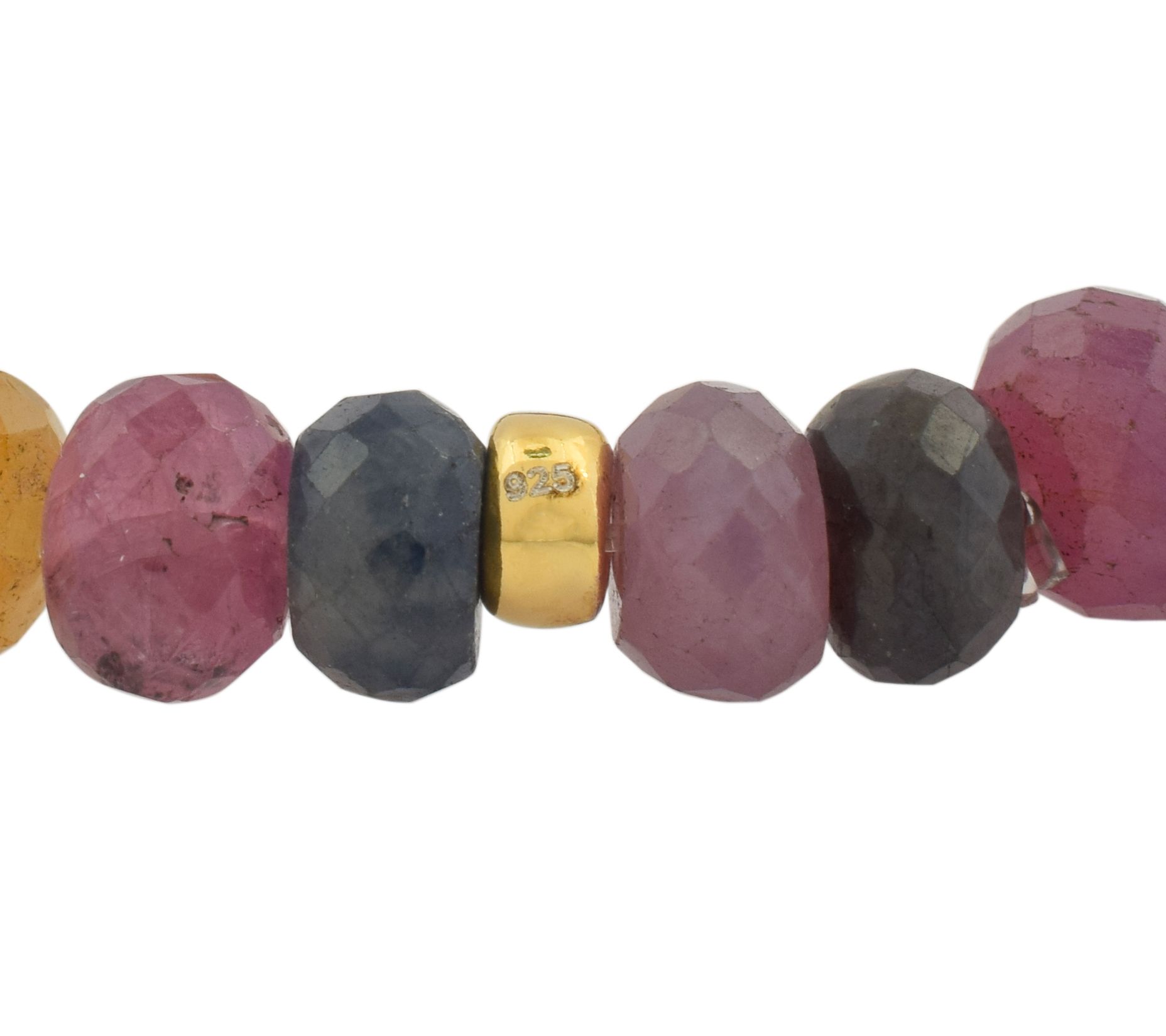 14K Gold Plated Corundum Charm Stretch Bracelet