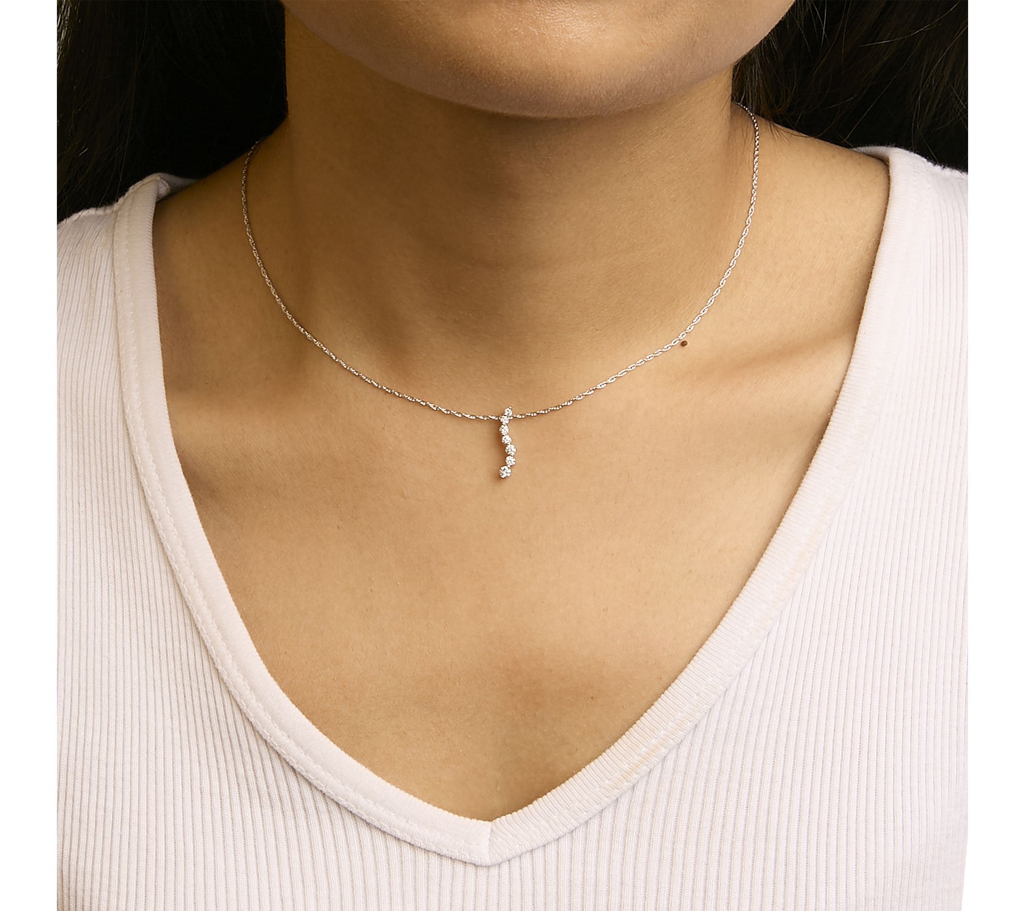 Haus of Brilliance Lab Grown Diamond Drop Necklace, Sterlng