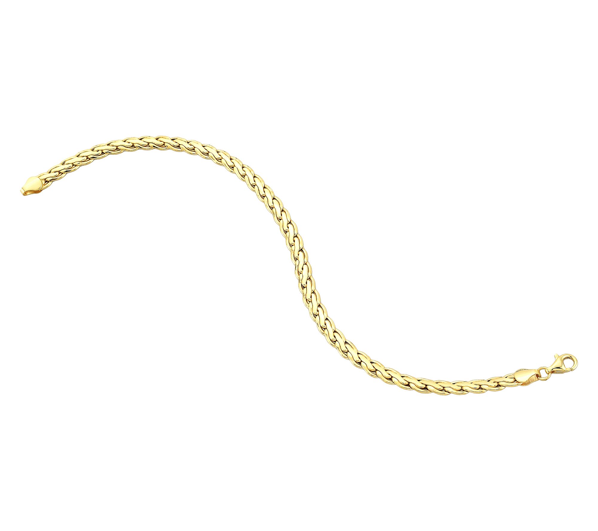 Adorna 14K Gold Woven Oval Link Bracelet