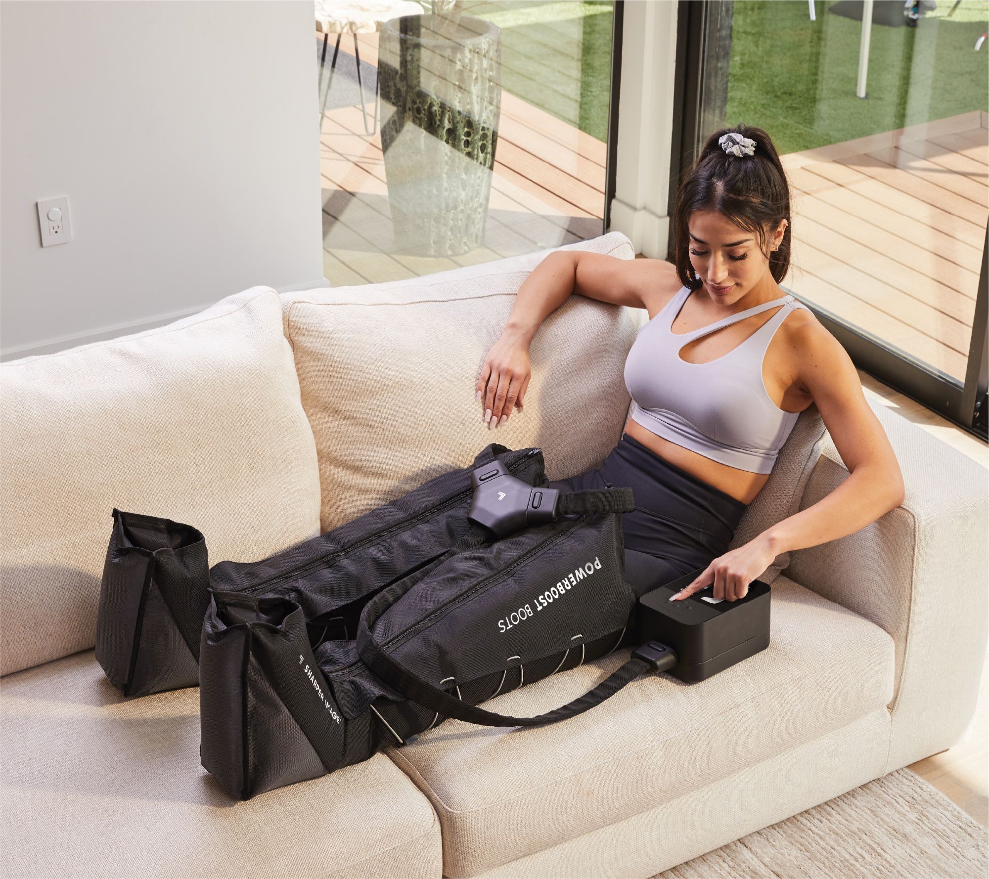 Sharper Image PowerBoost Air Compression Leg Massager 32