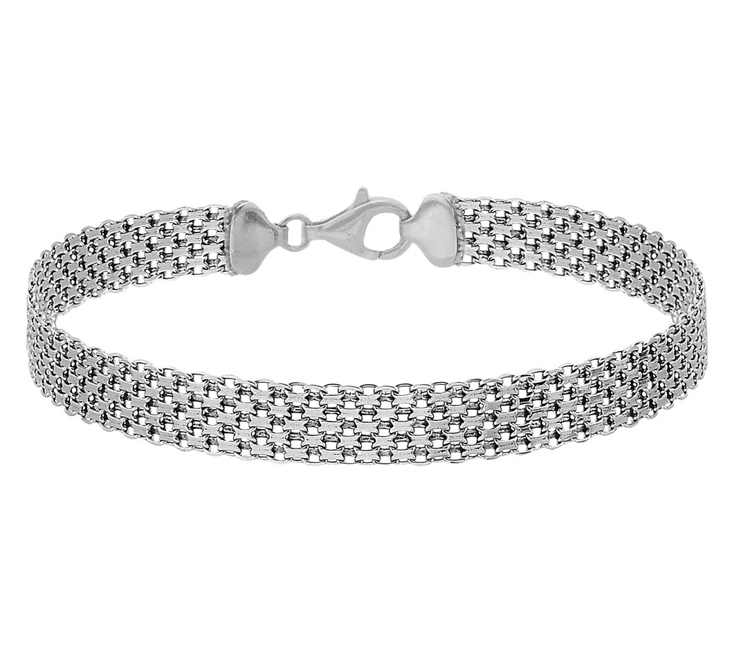 Silver Style 7mm Solid Bismarck Chain Bracelet, Sterling