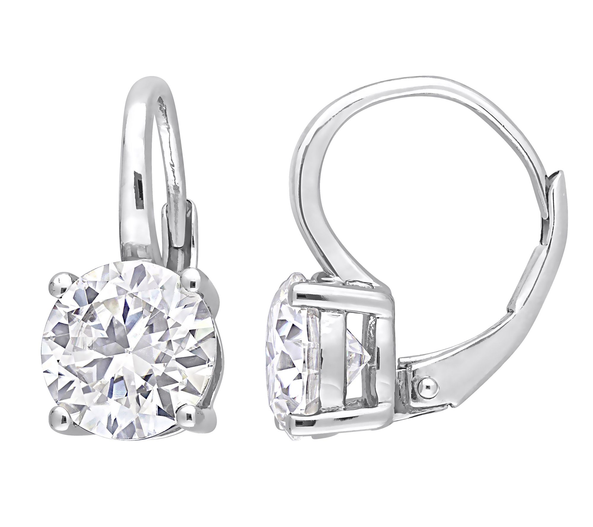 MoissanIce Moissanite 3.20 cttw Solitaire Earrings, Sterling
