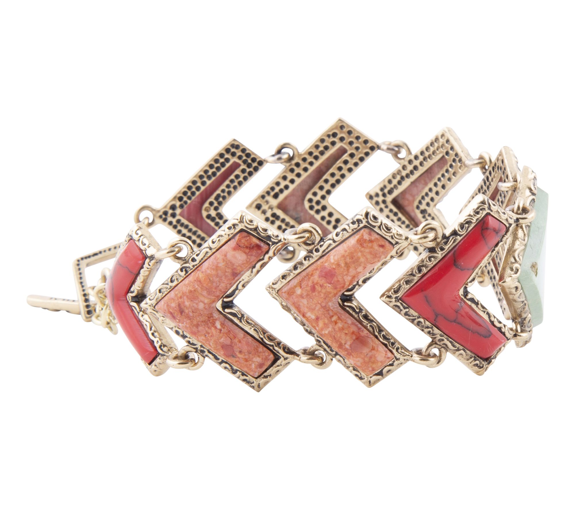 Barse Artisan Crafted Bronze Composite Turquiose Bracelet