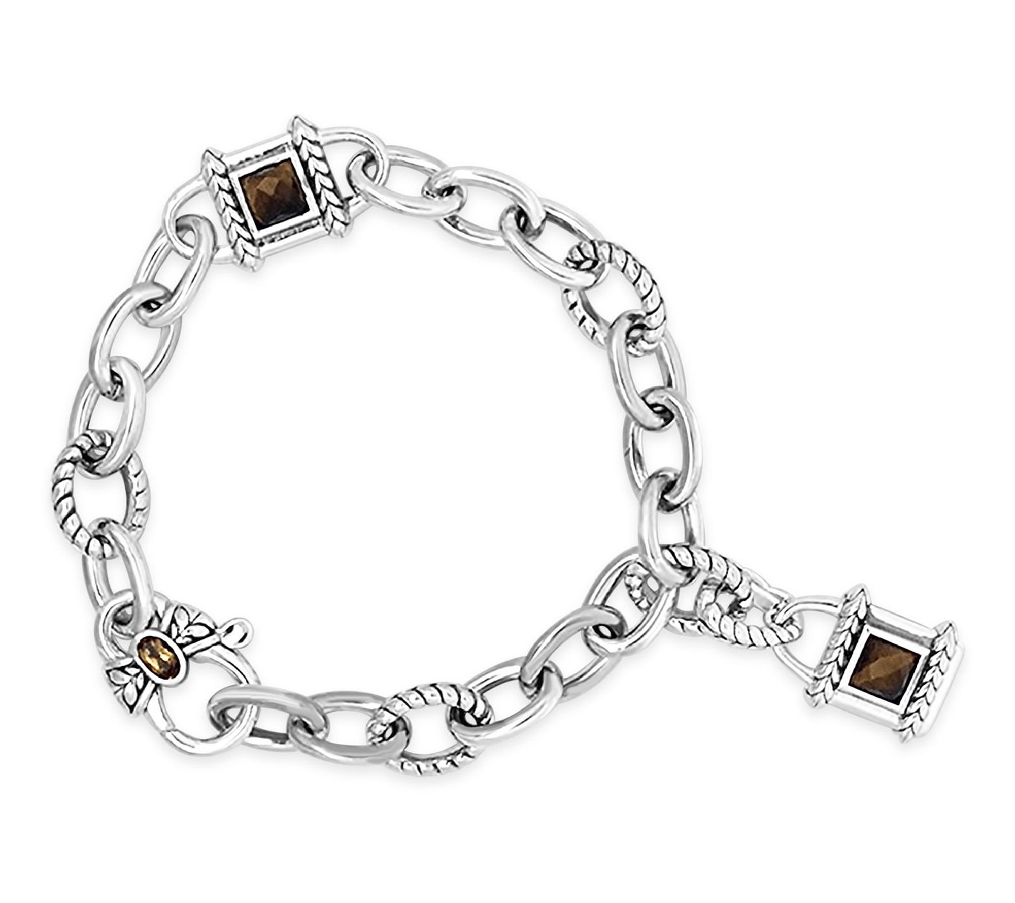 Tiffany Kay Studio Sterling Silver Tiger Eye Locket Bracelet