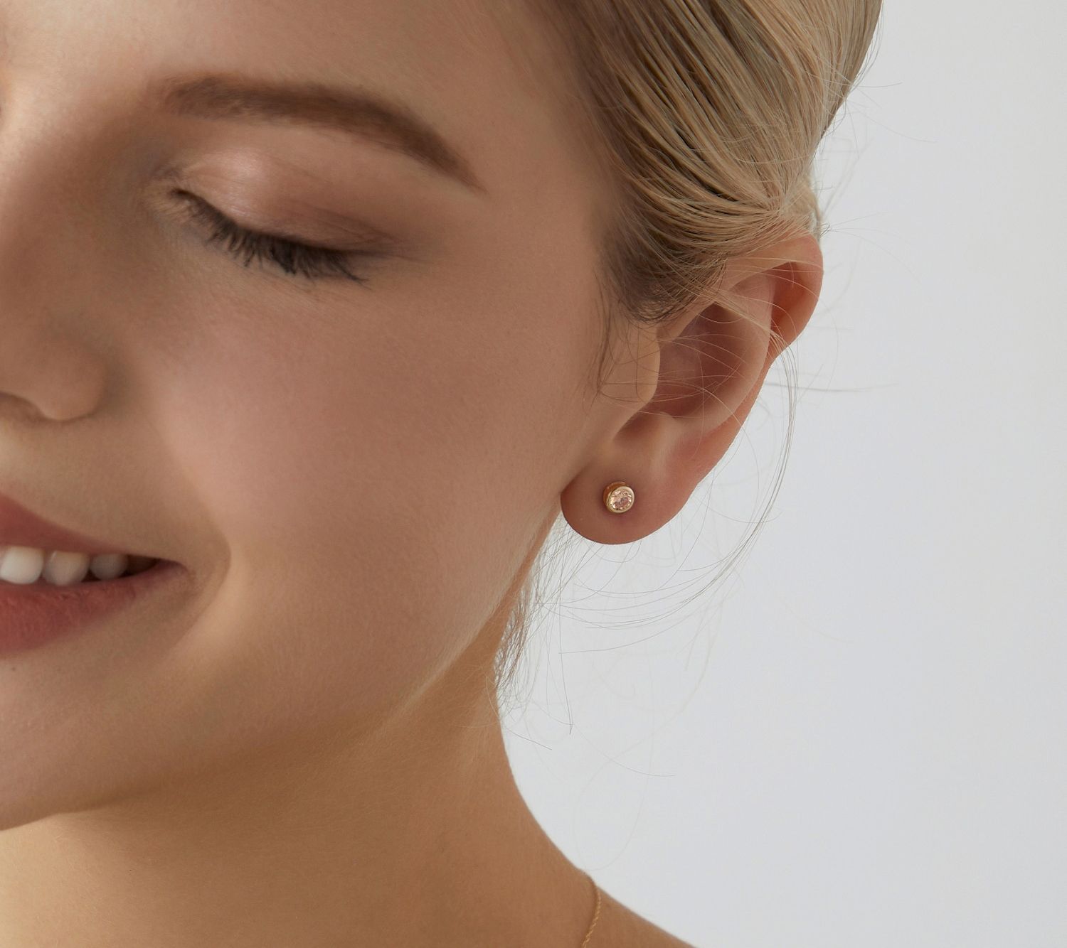 Diamonique Birthstone Stud Earrings, 10K Gold