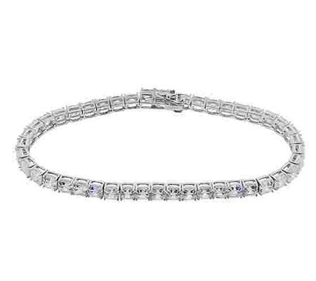 Diamonique Asscher Cut Tennis Bracelet, Platinum Clad