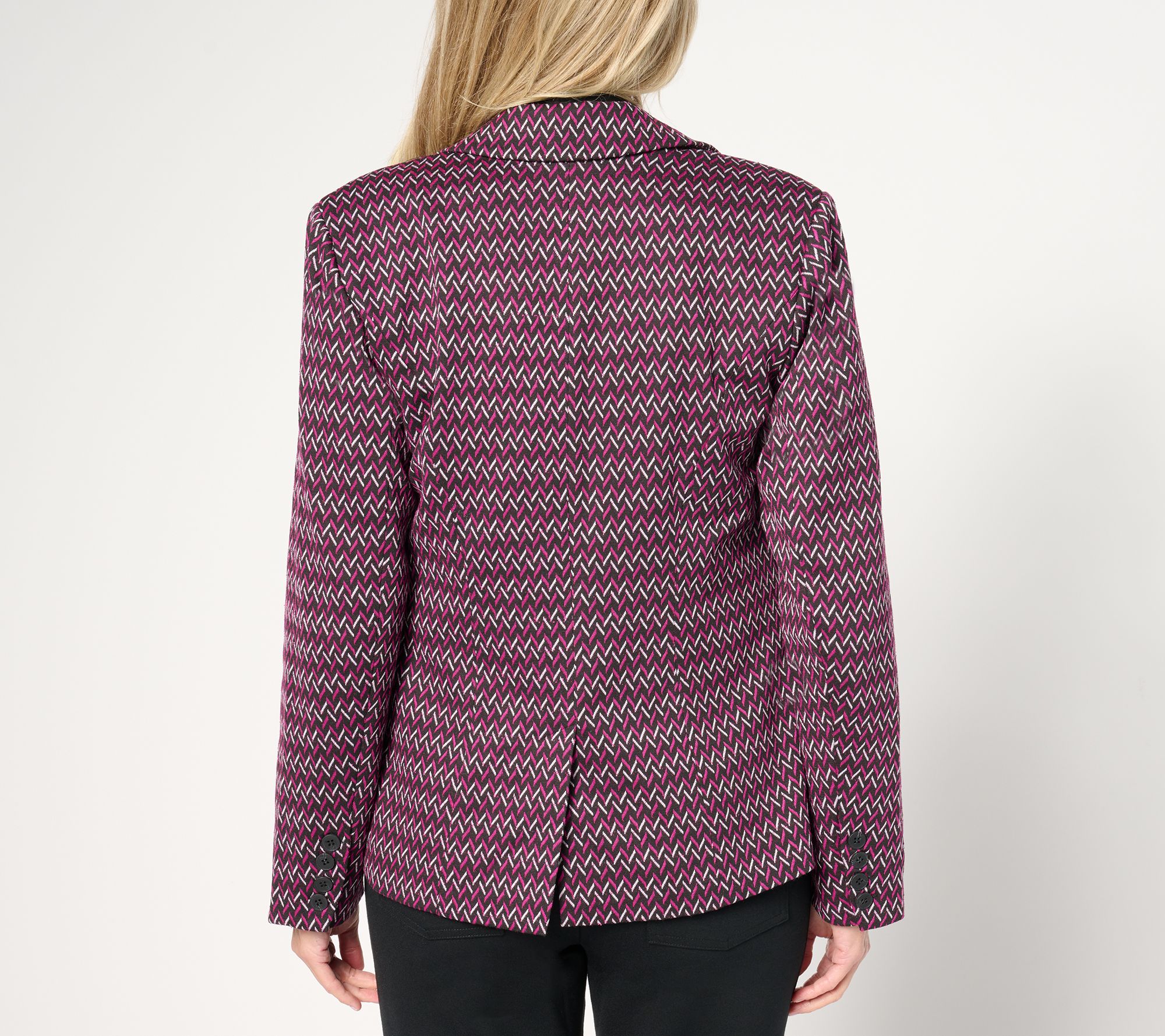 by Stacy London Patterned Knit Jacquard Blazer