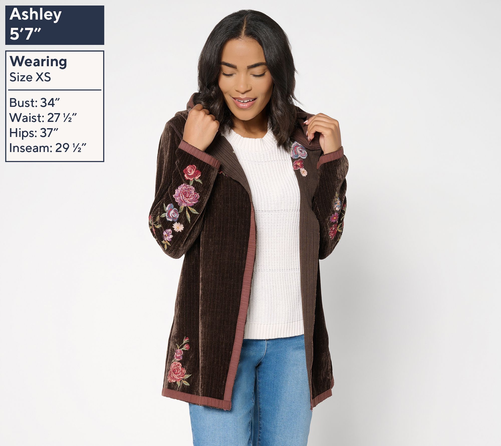 Driftwood Jeans Corded Shelly Kimono with Embroidery - Bows & Roses