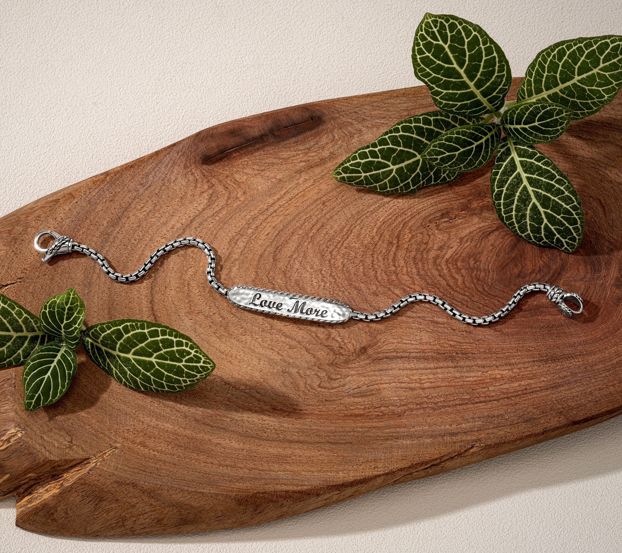 JAI Sterling Silver Love More, Worry Less 2.7mm Bracelet