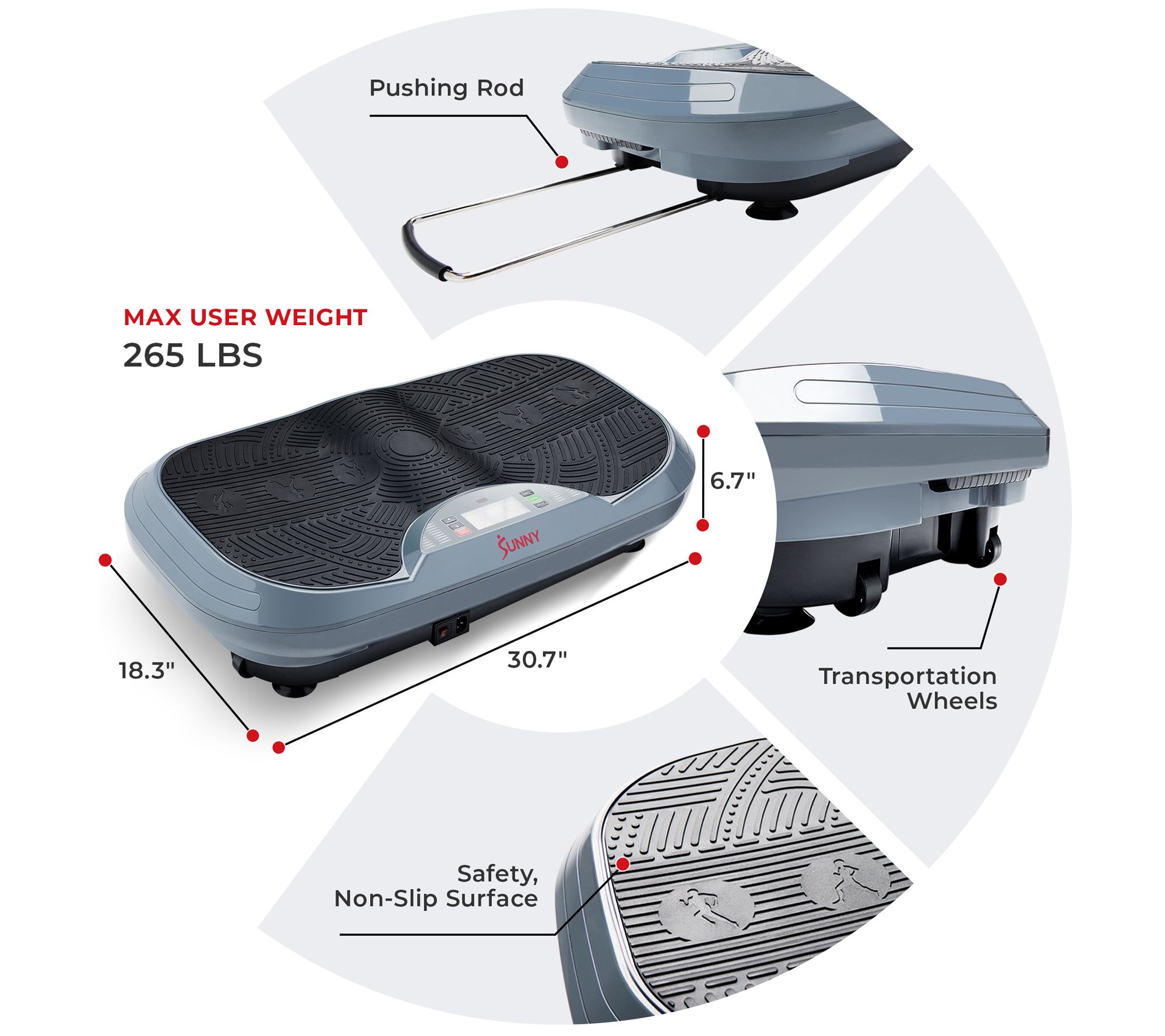 Sunny Health & Fitness 3D Vibration Plate Exercise Platform