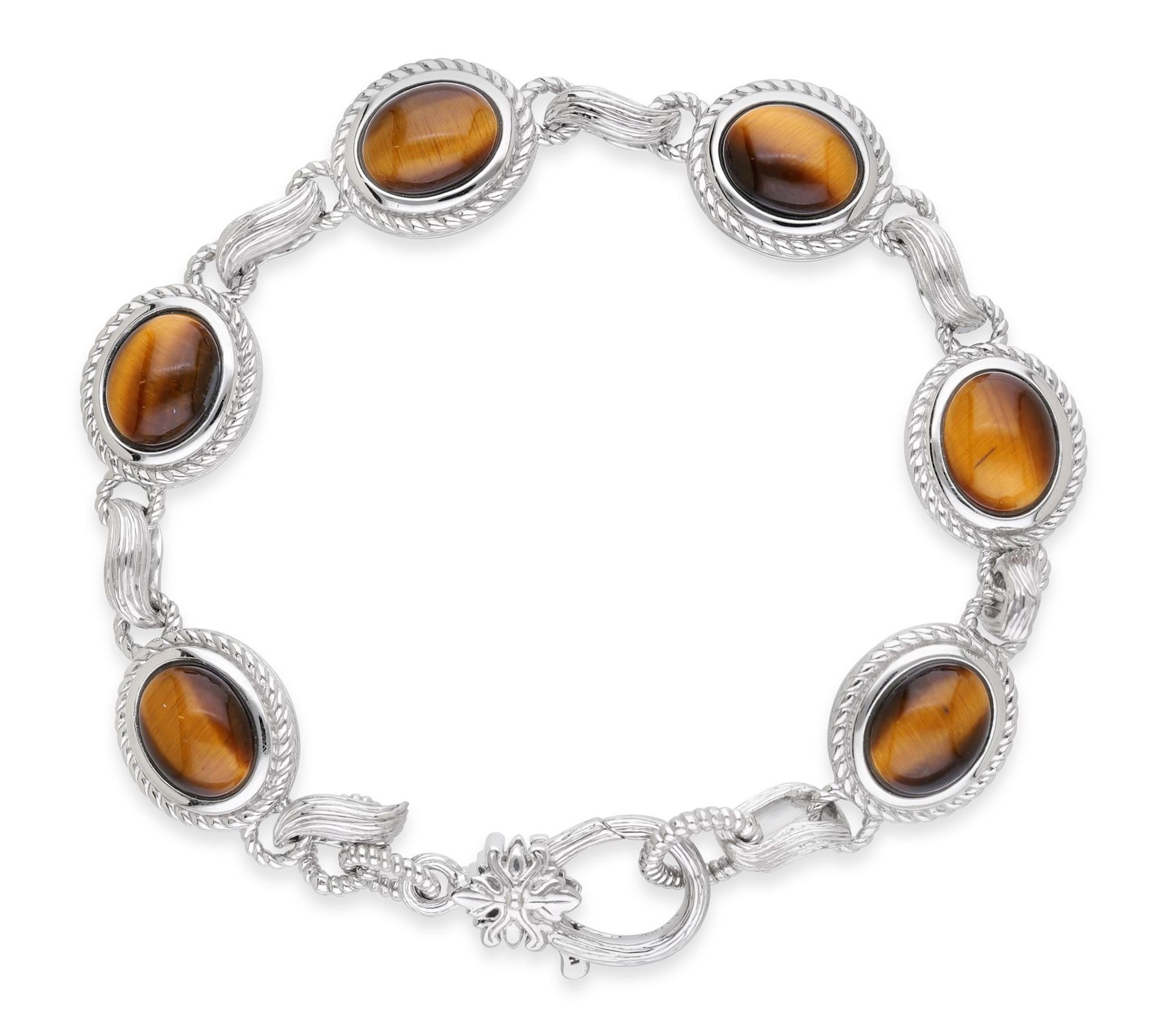Ariva Sterling Silver Tiger Eye Arden Bracelet