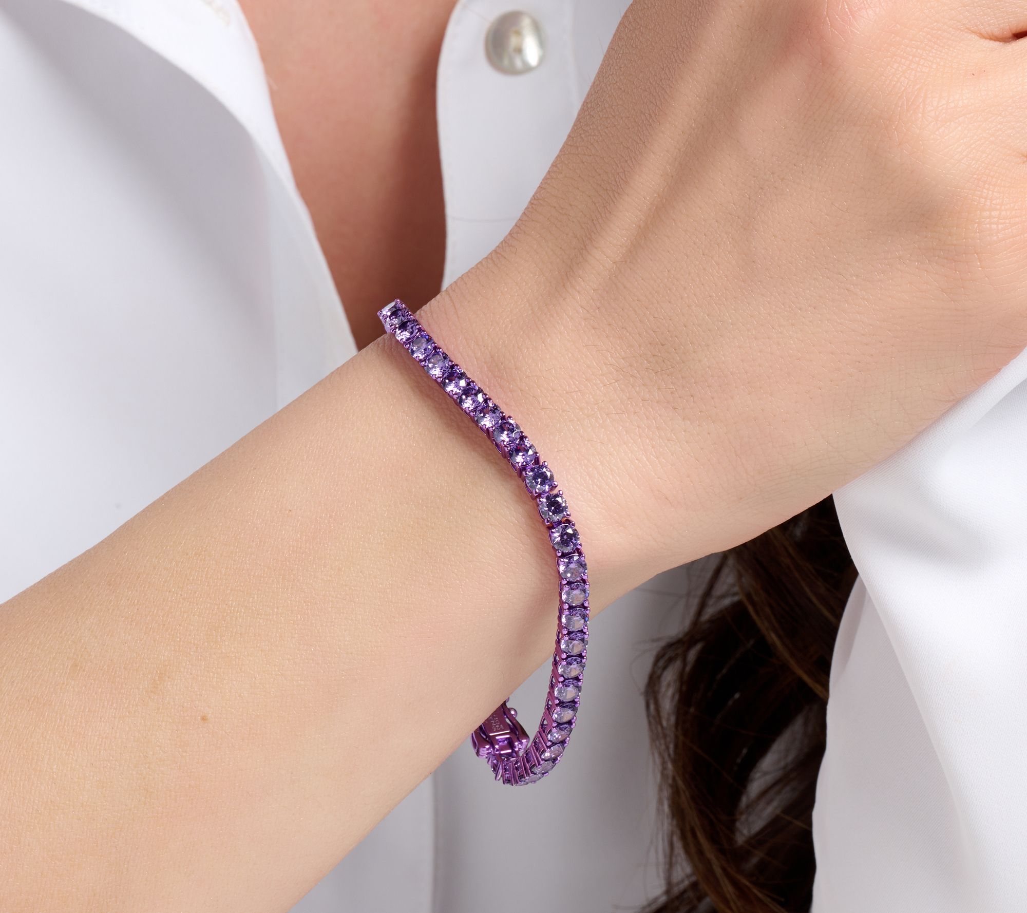 Diamonique x Jennifer Miller Colored Tennis Bracelet