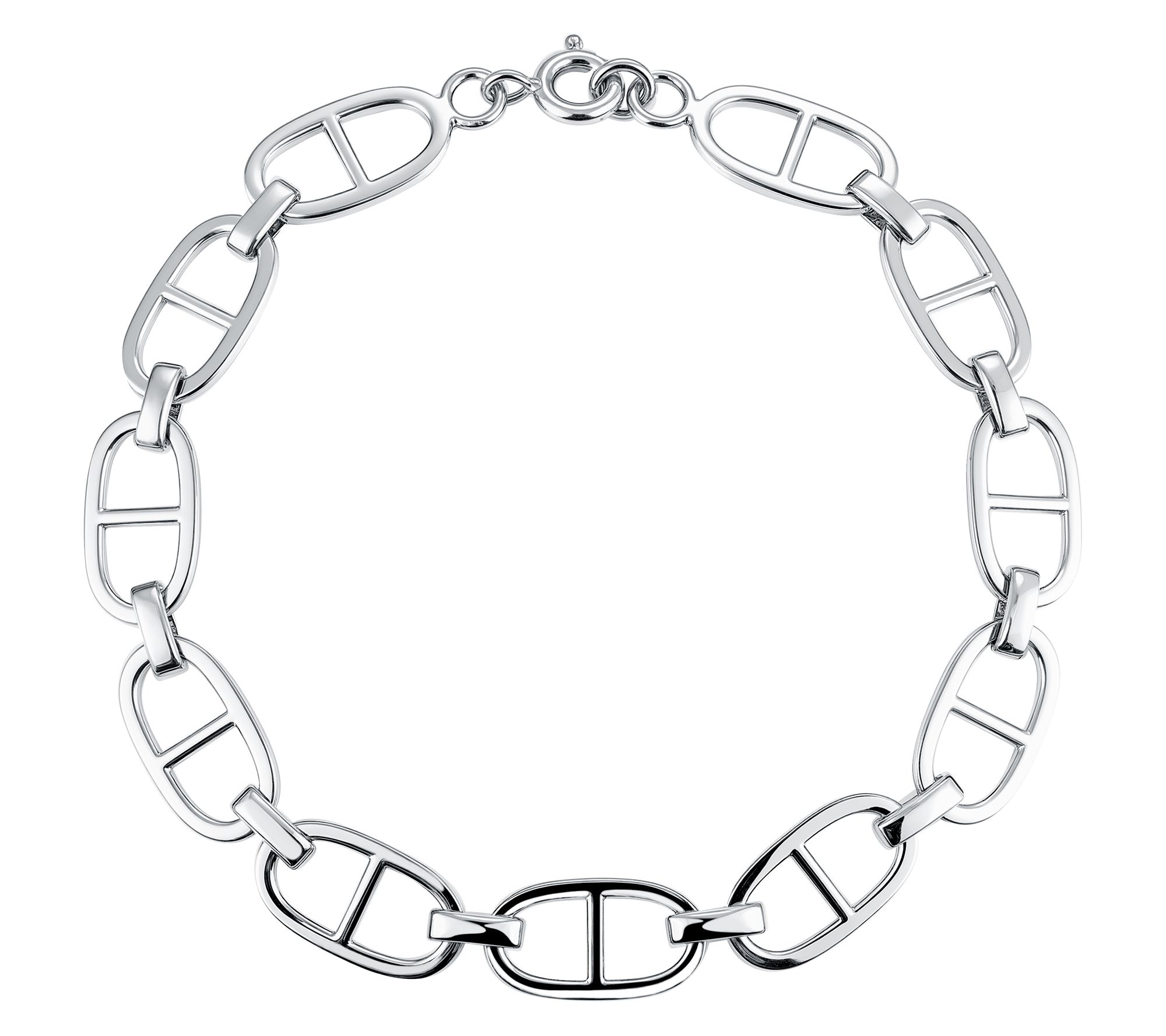 Silver Style Mariner Link Bracelet, Sterling