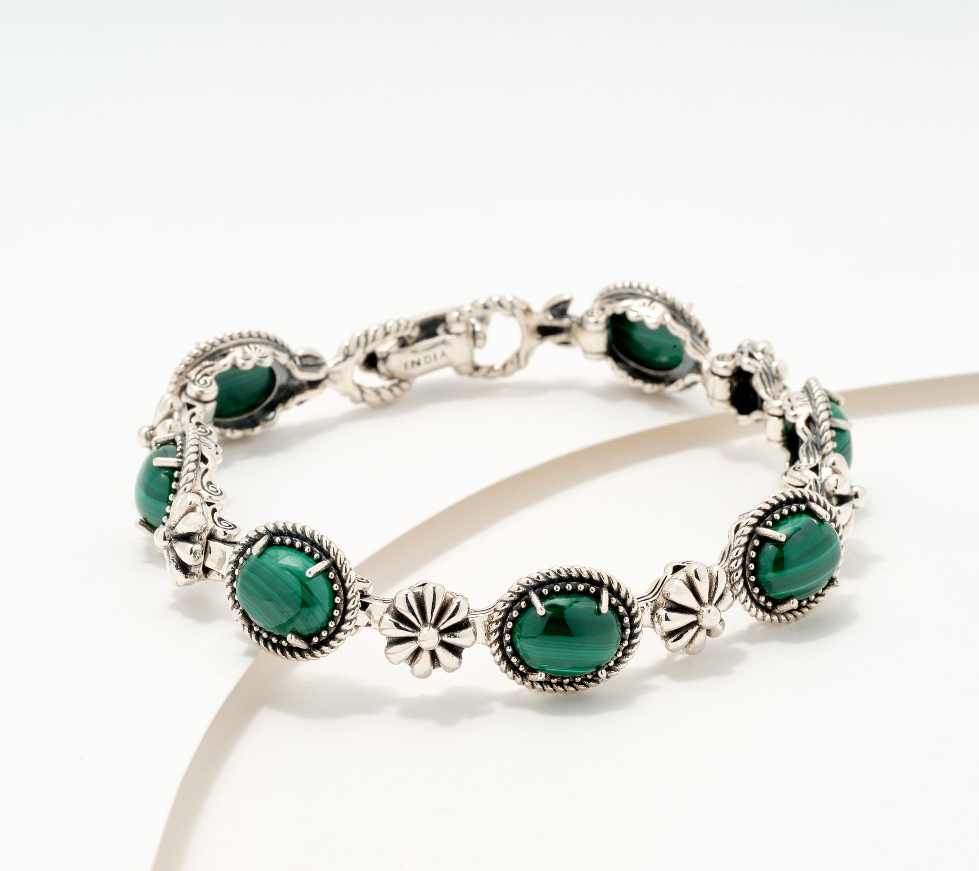 American West Sterling Silver Oval Gemstone Tennis Bracelet