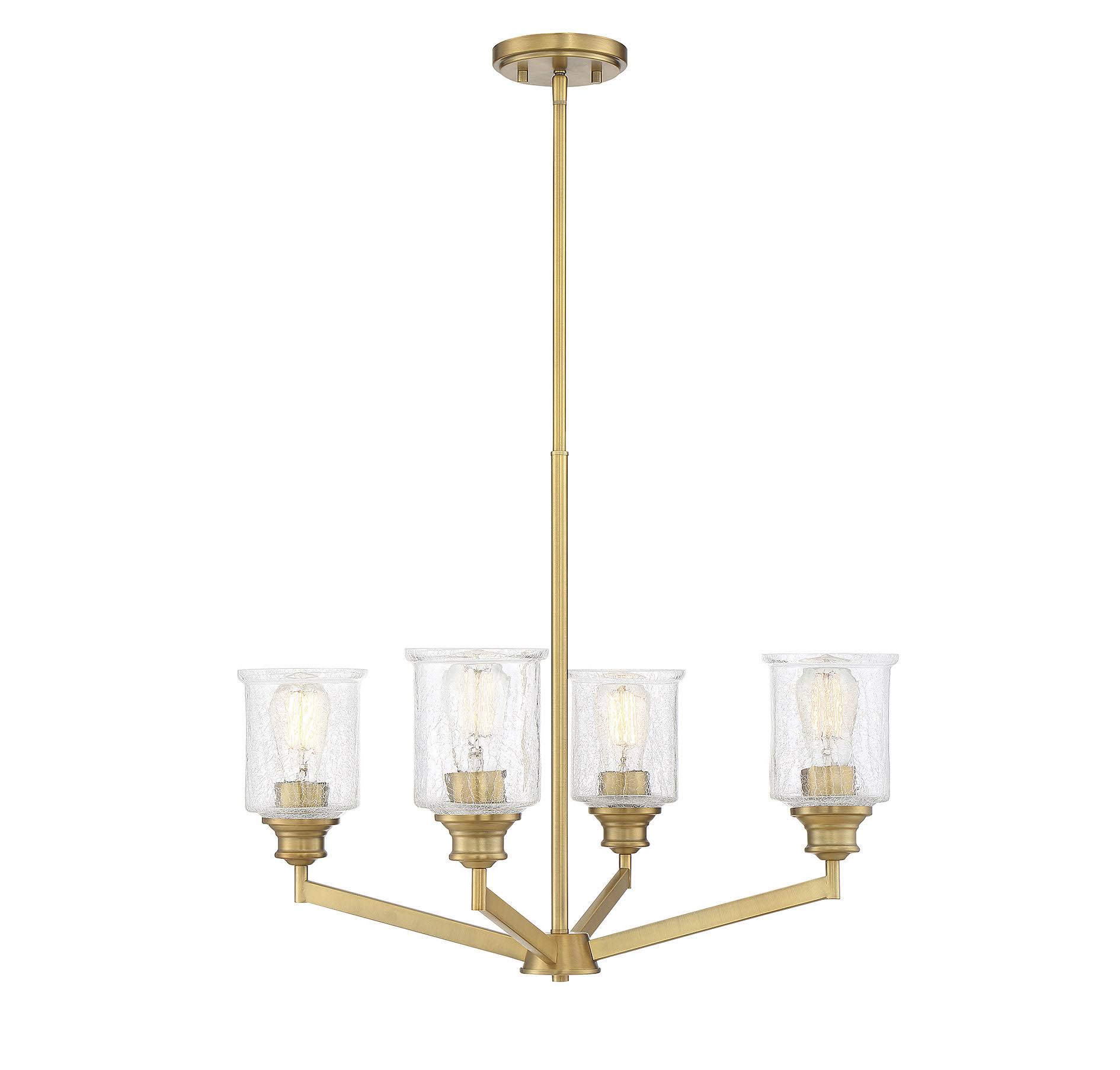 Savoy House 1-1970-4-322 Hampton Warm Brass 4 Light Chandelier