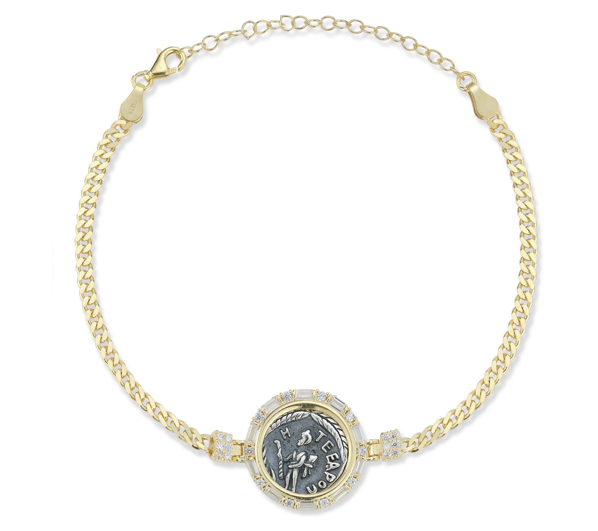 Sterlina Silver Vintage Coin Bracelet, Sterling