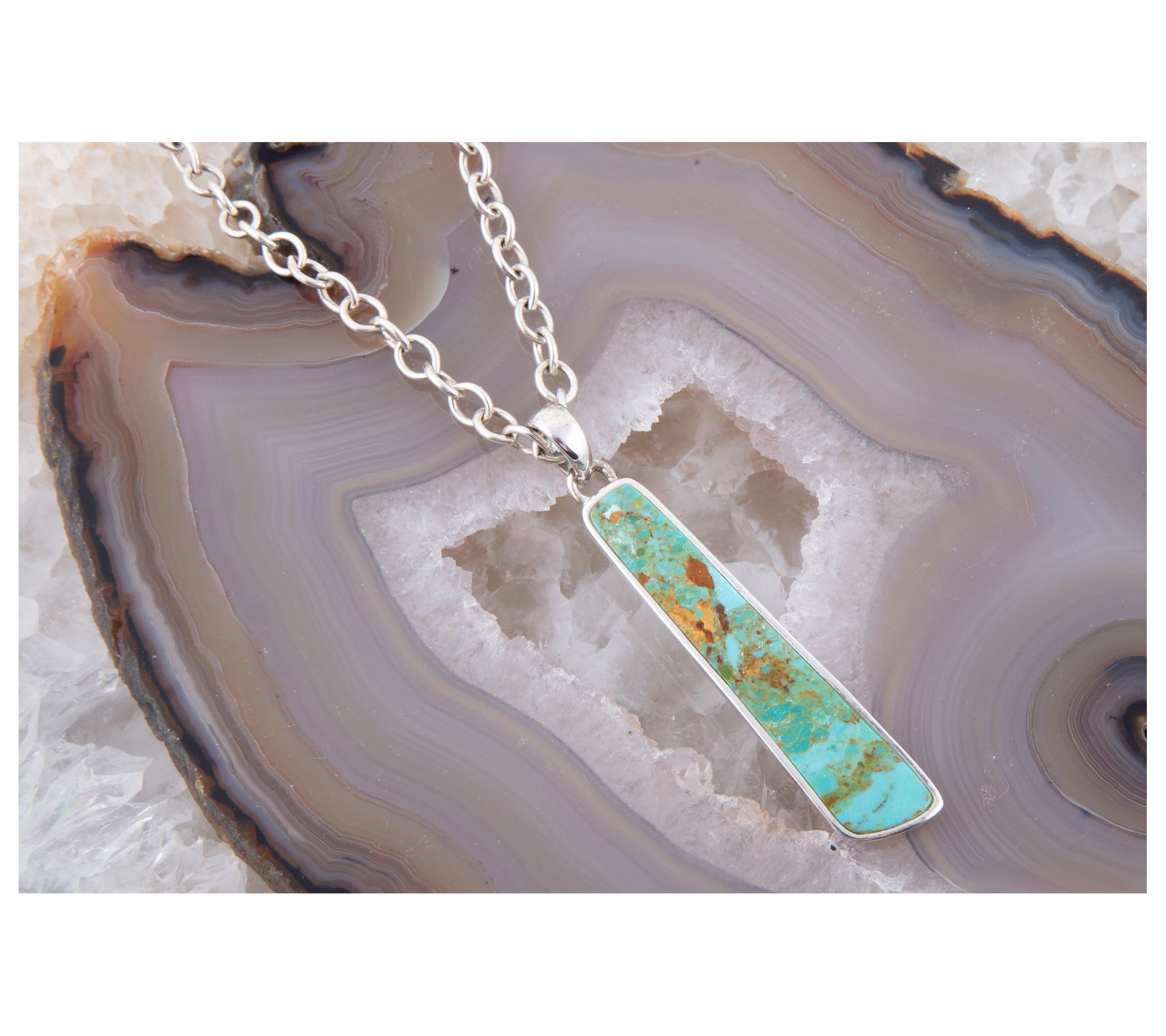 Barse Artisan Crafted Composite Turquoise Sterling Necklace