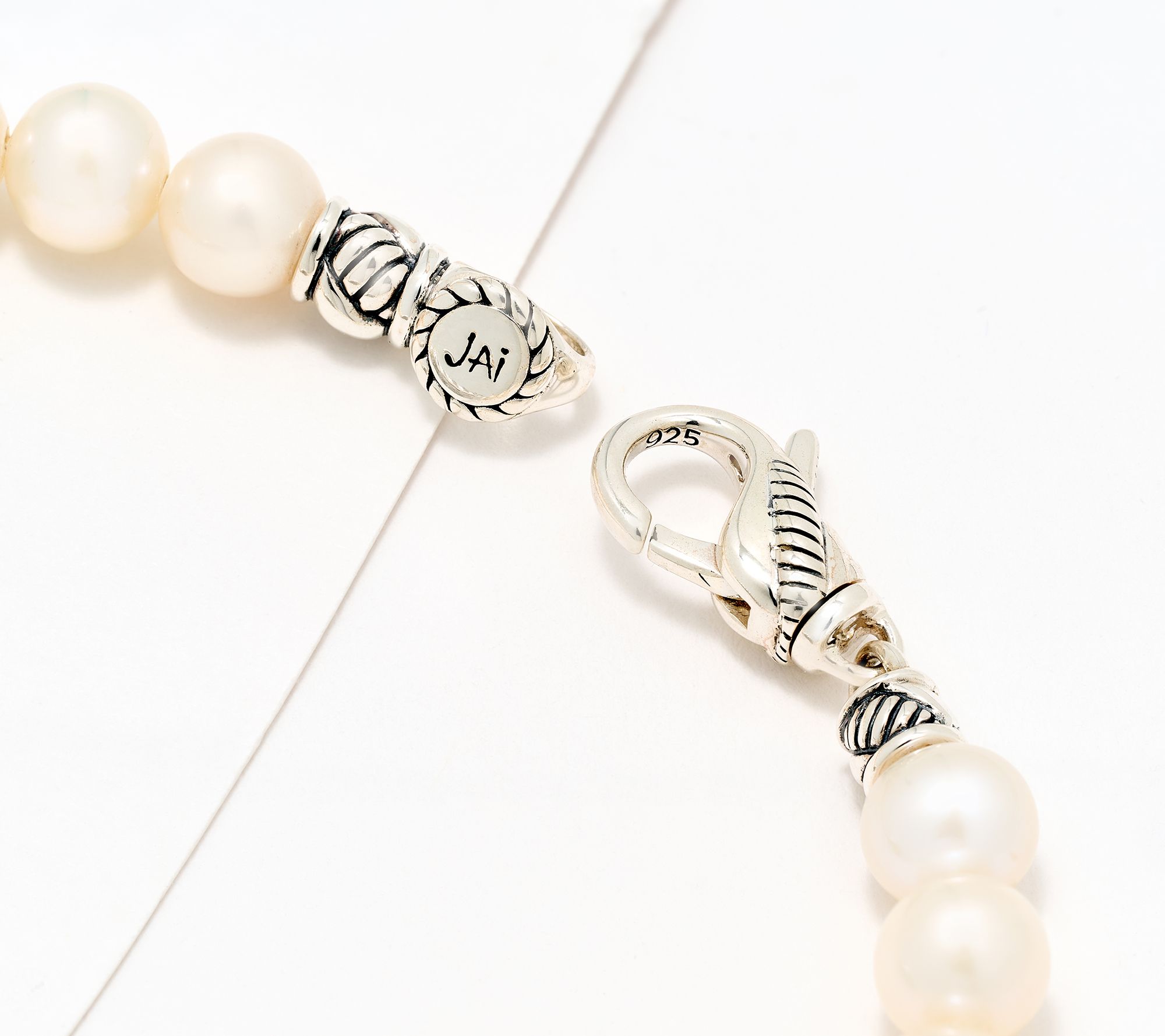 JAI Sterling Silver Angel Wing & Cultured Pearl Bracelet