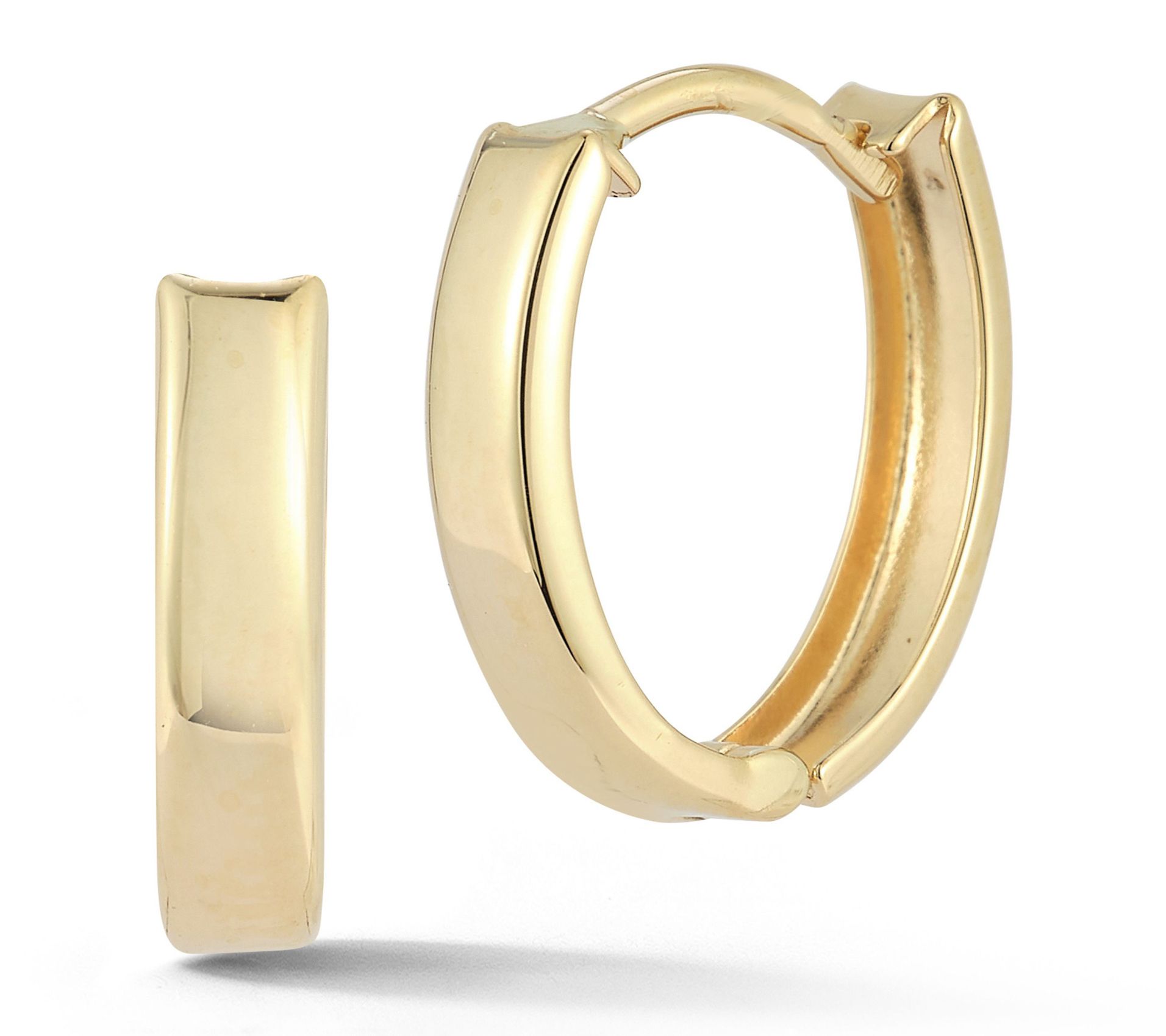 Luminosa Gold Hinged Thin Huggie Hoop Earrings,14K