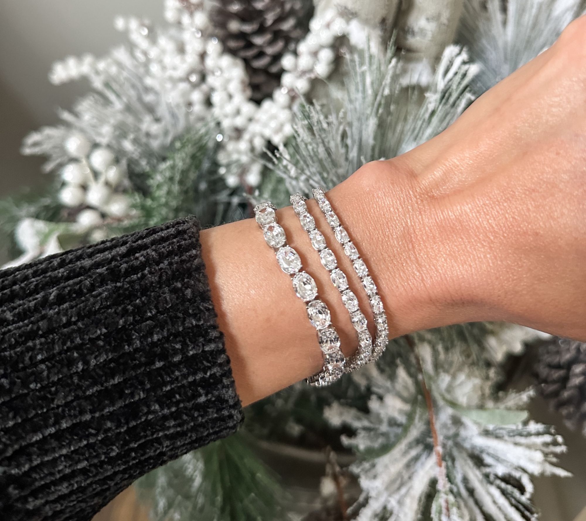 Diamonique 6mm Choice of Cut Sterling Silver Tennis Bracelet