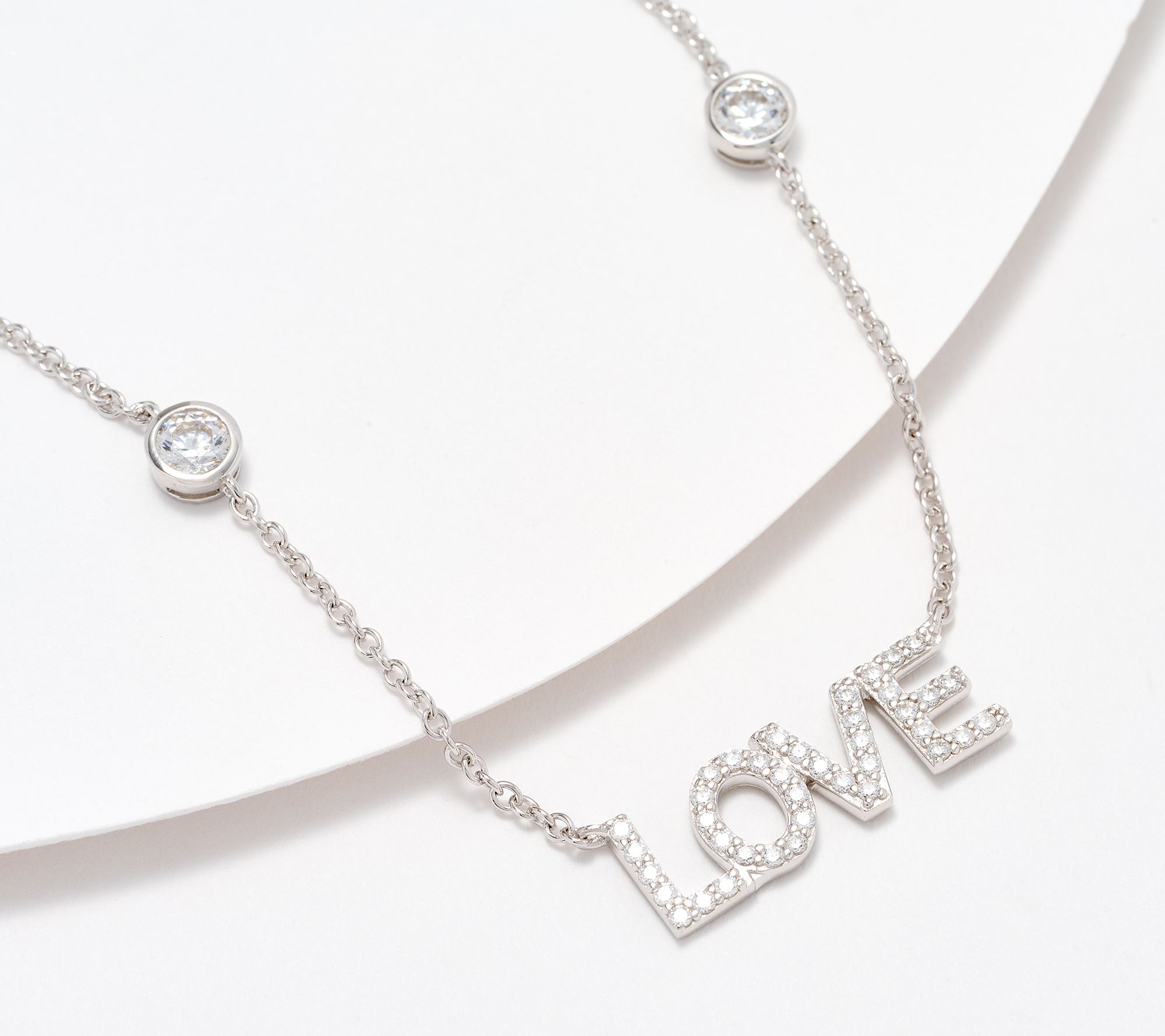 Diamonique x Kathy Levine Inspirations Necklace, Sterling Silver