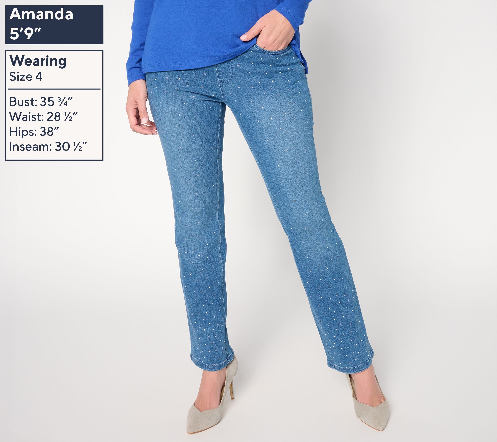 Belle by Kim Gravel Petite TripleLuxeTwill Tonal Twinkle Baby Boot Jean