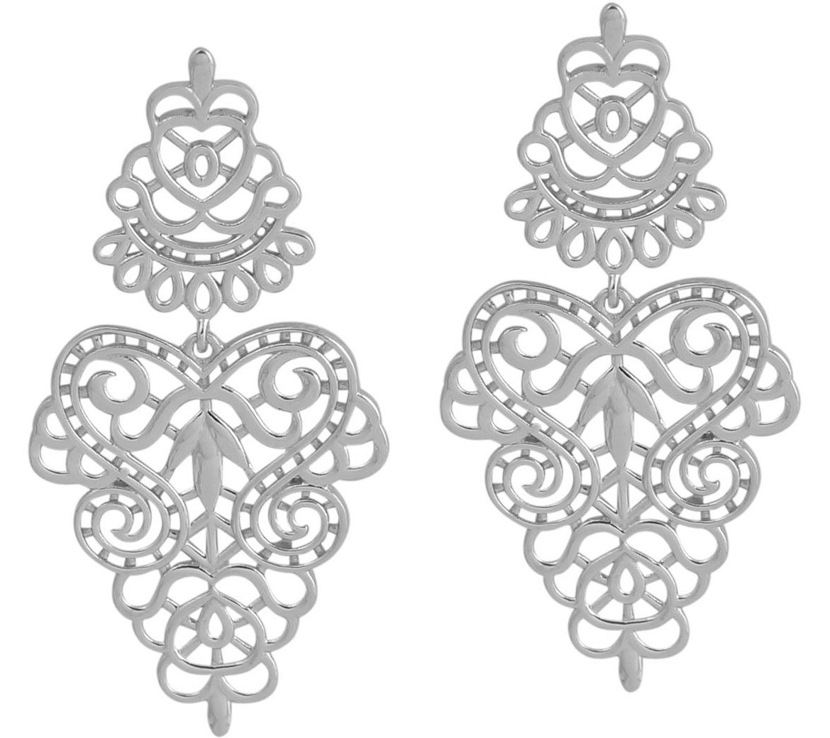 Sterling Filigree Dangle Earrings by Silver Style