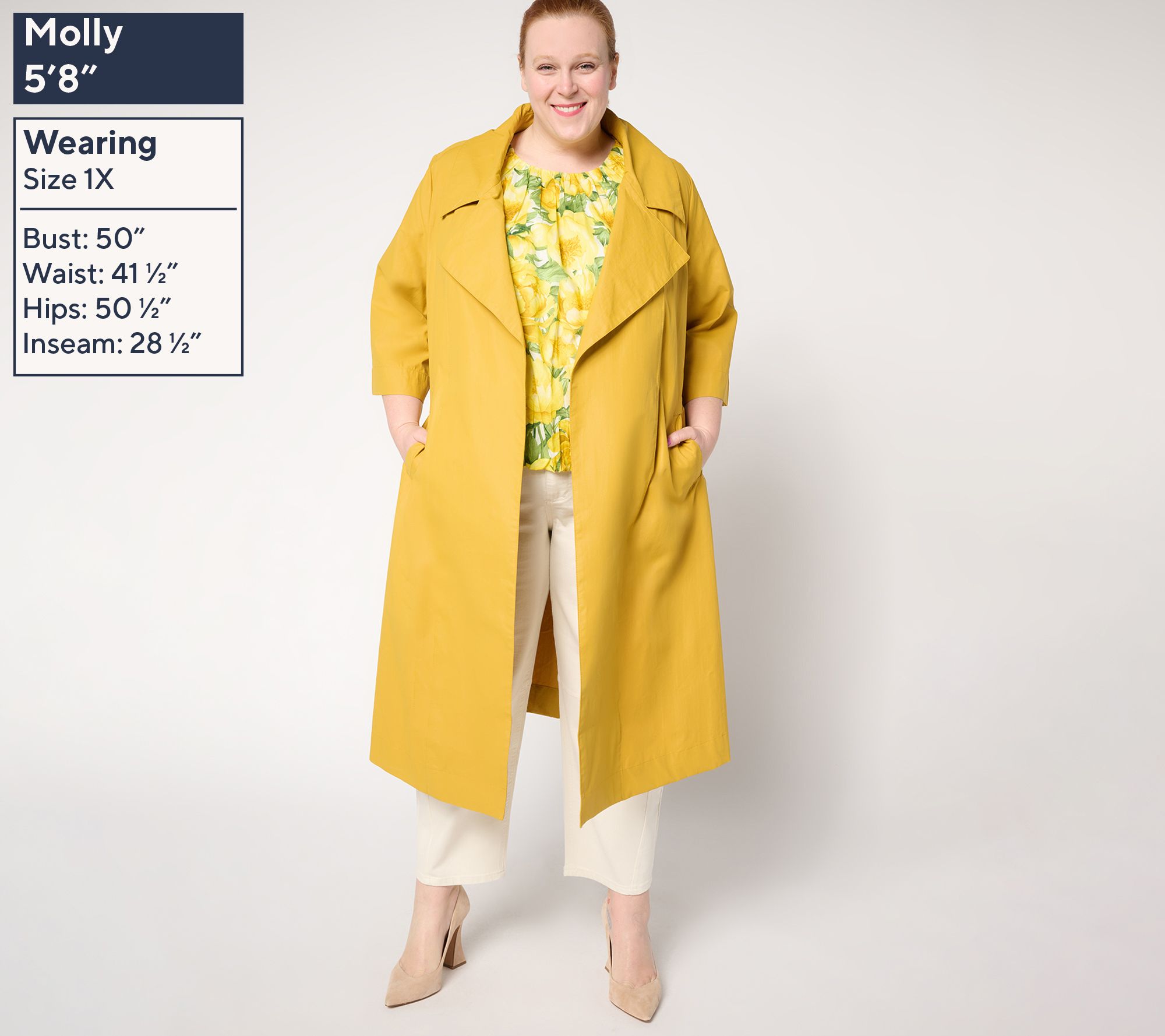 Carla Rockmore Collection Regular Taffetta Trench Coat