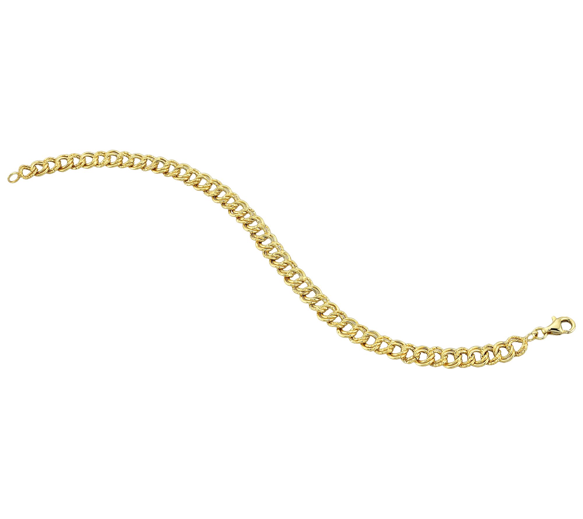 Adorna 14K Gold Diamond Cut Curb Link Bracelet